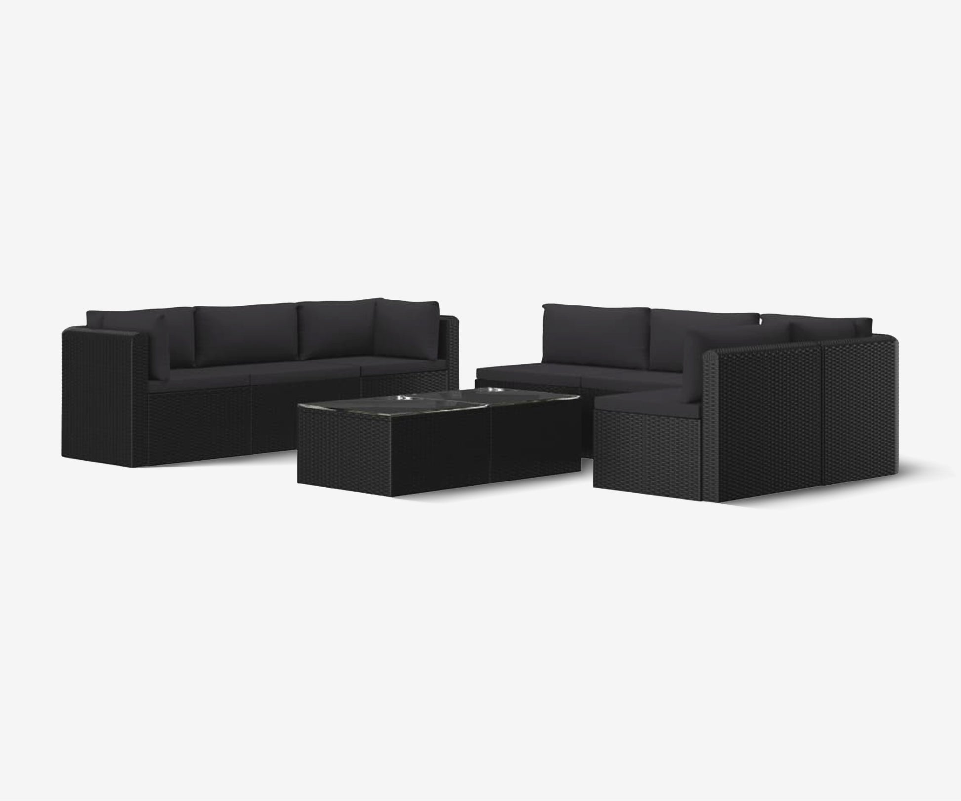 Black Rattan Patio Lounge Set - The Essential