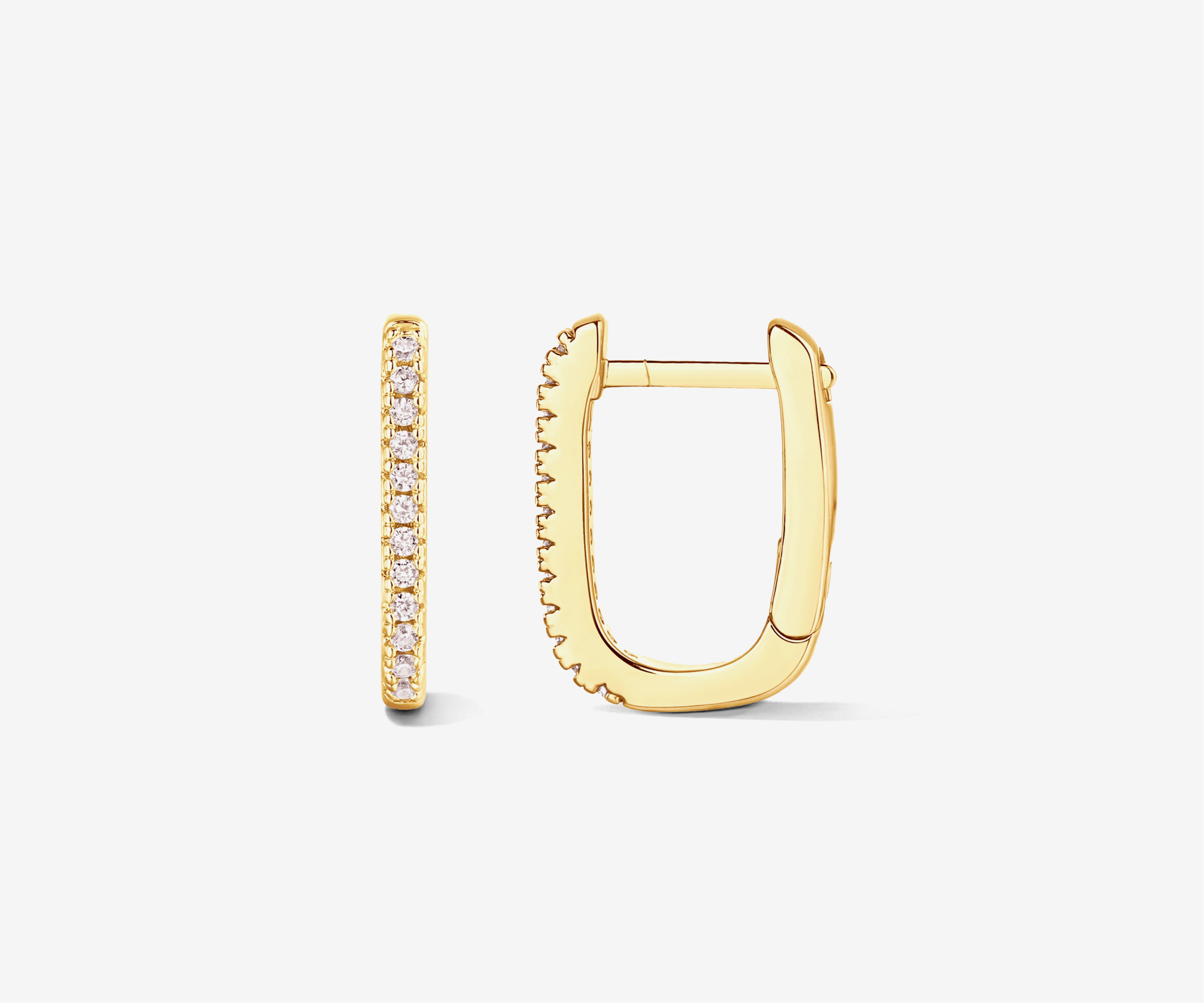Pavé Elongated Hoop Earrings - The Essential
