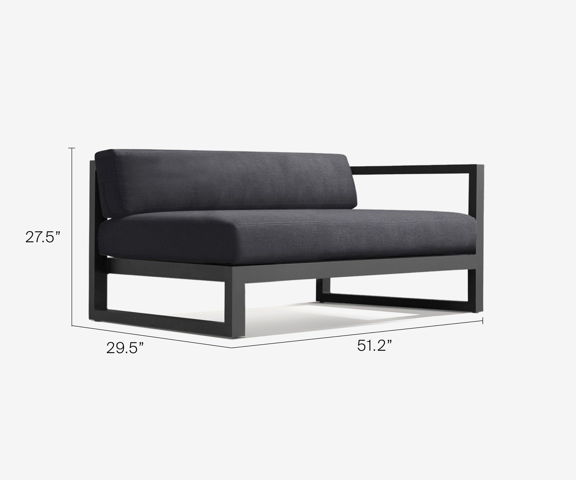 Aluminum Patio One-Arm Sofa - The Essential