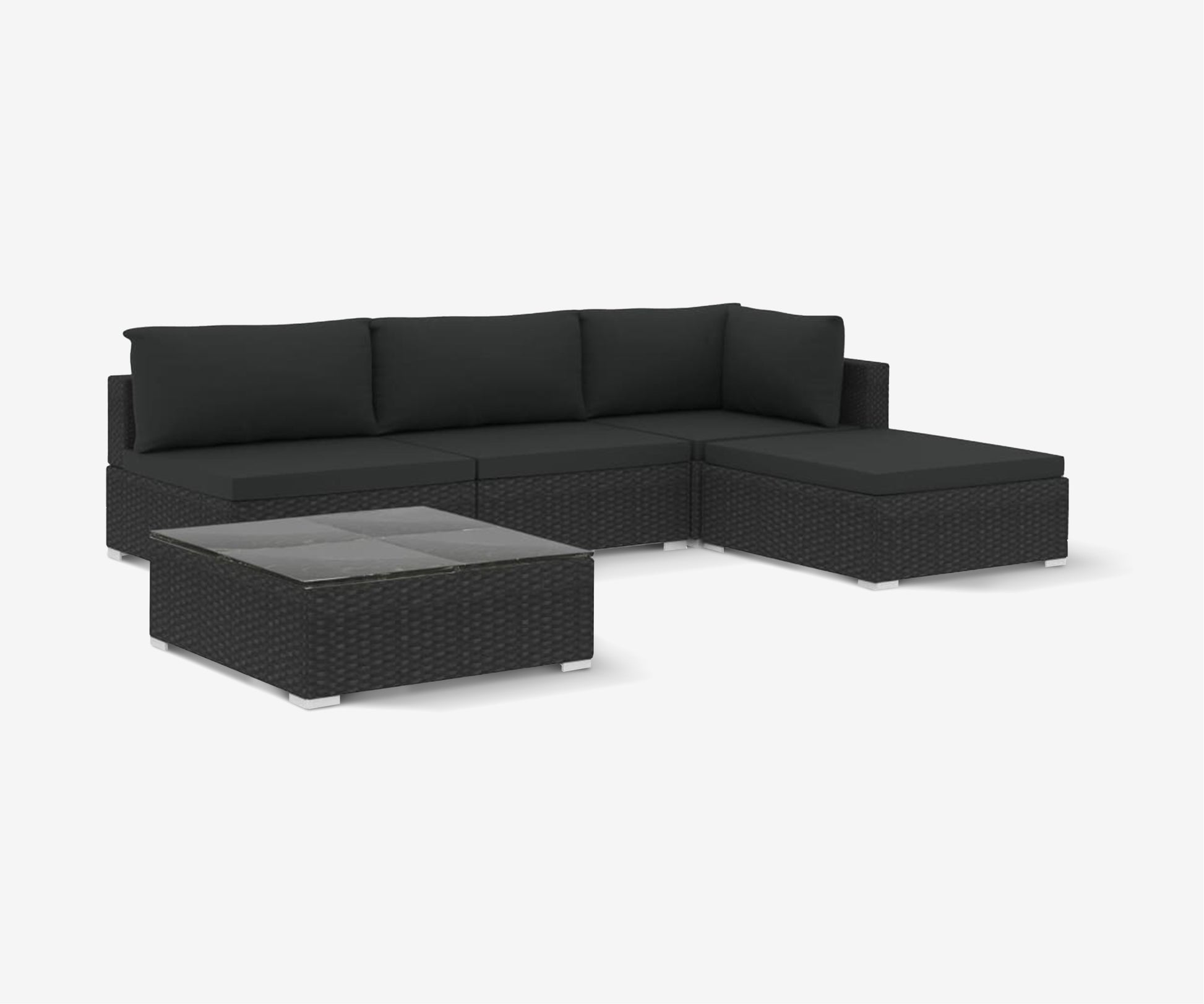 Black Rattan Patio Lounge Set - The Essential