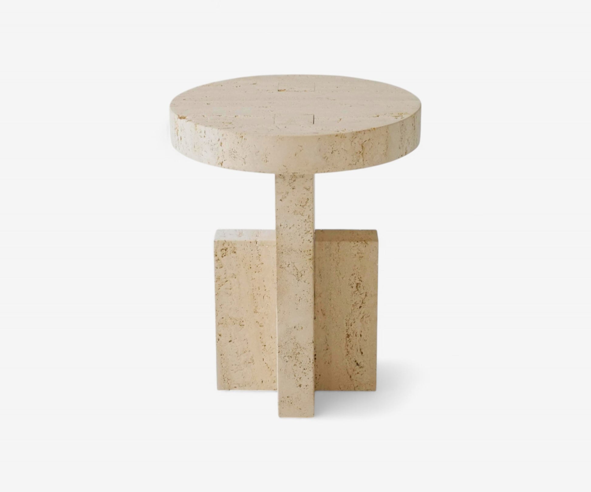 Pietra Travertine Side Table - The Essential