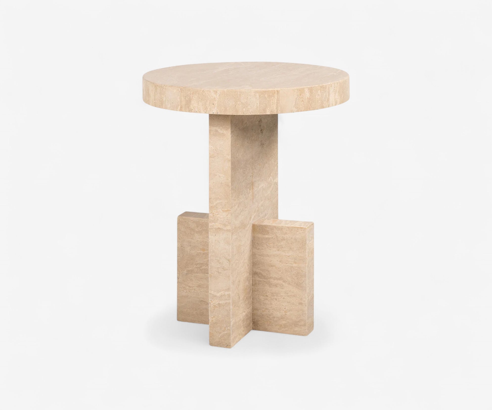 Pietra Travertine Side Table - The Essential