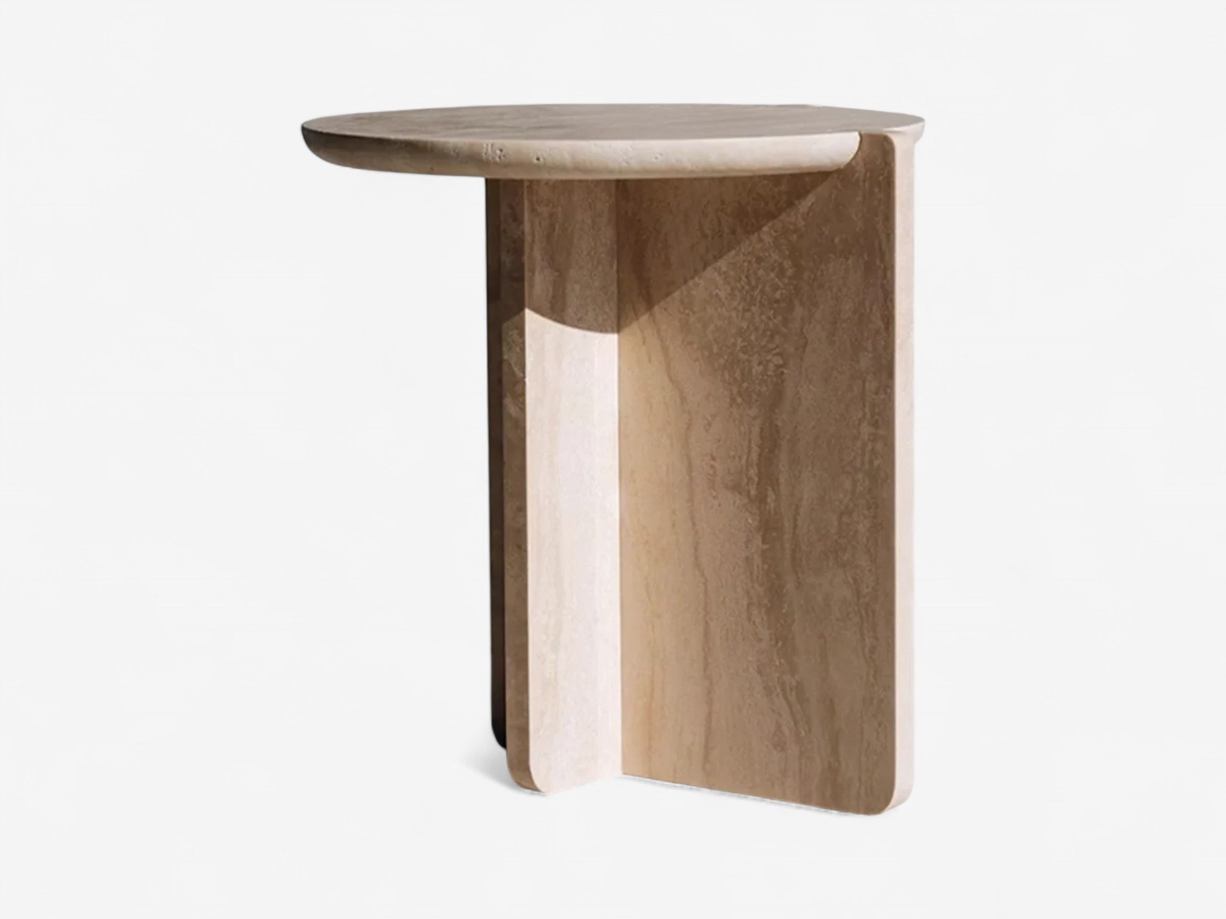 Tratto Travertine Side Table - The Essential