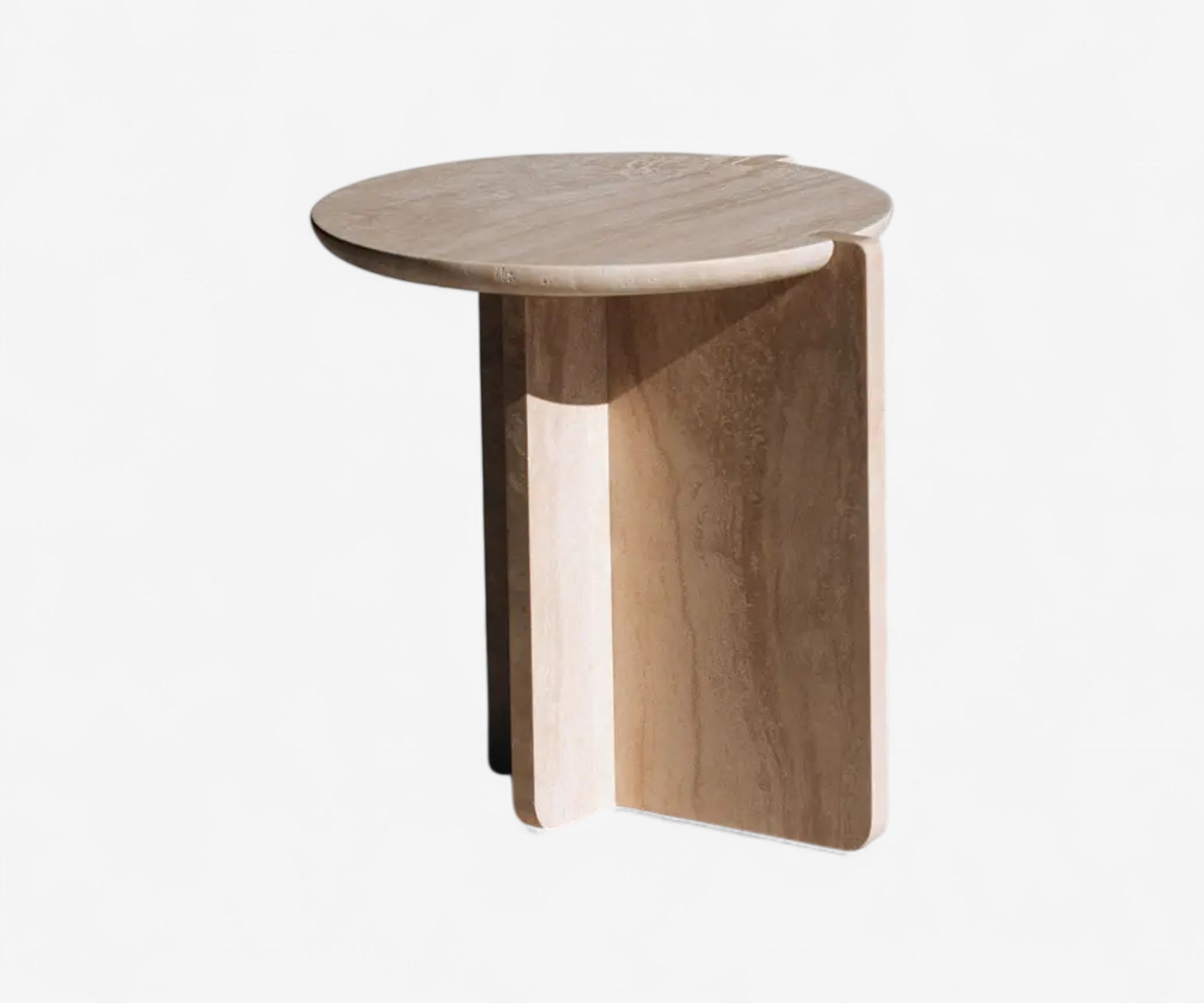 Tratto Travertine Side Table - The Essential