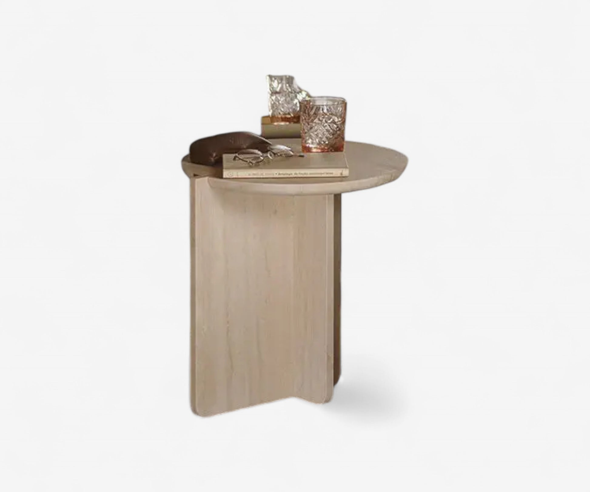 Tratto Travertine Side Table - The Essential