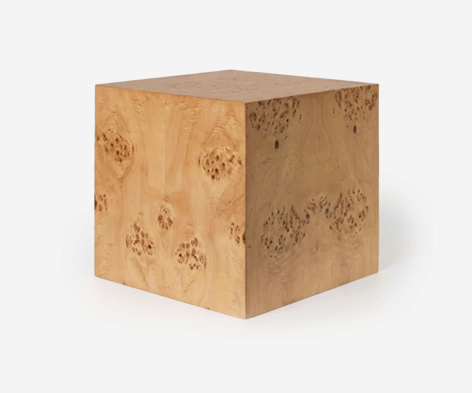 Fleming Burl Cube Side Table - The Essential 