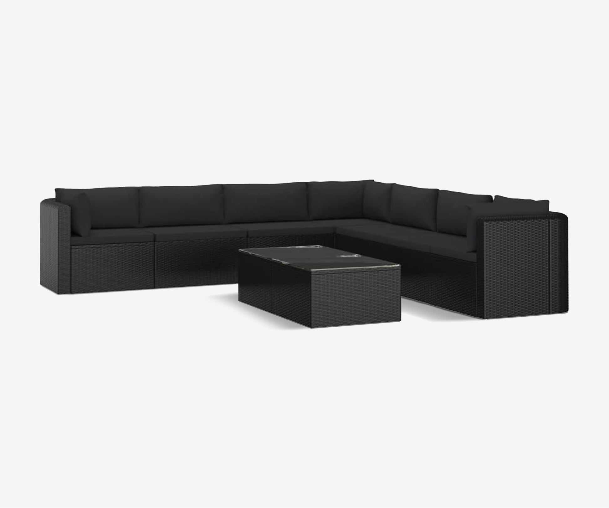 Black Rattan Patio Lounge Set - The Essential 