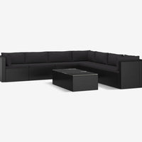 Black Rattan Patio Lounge Set