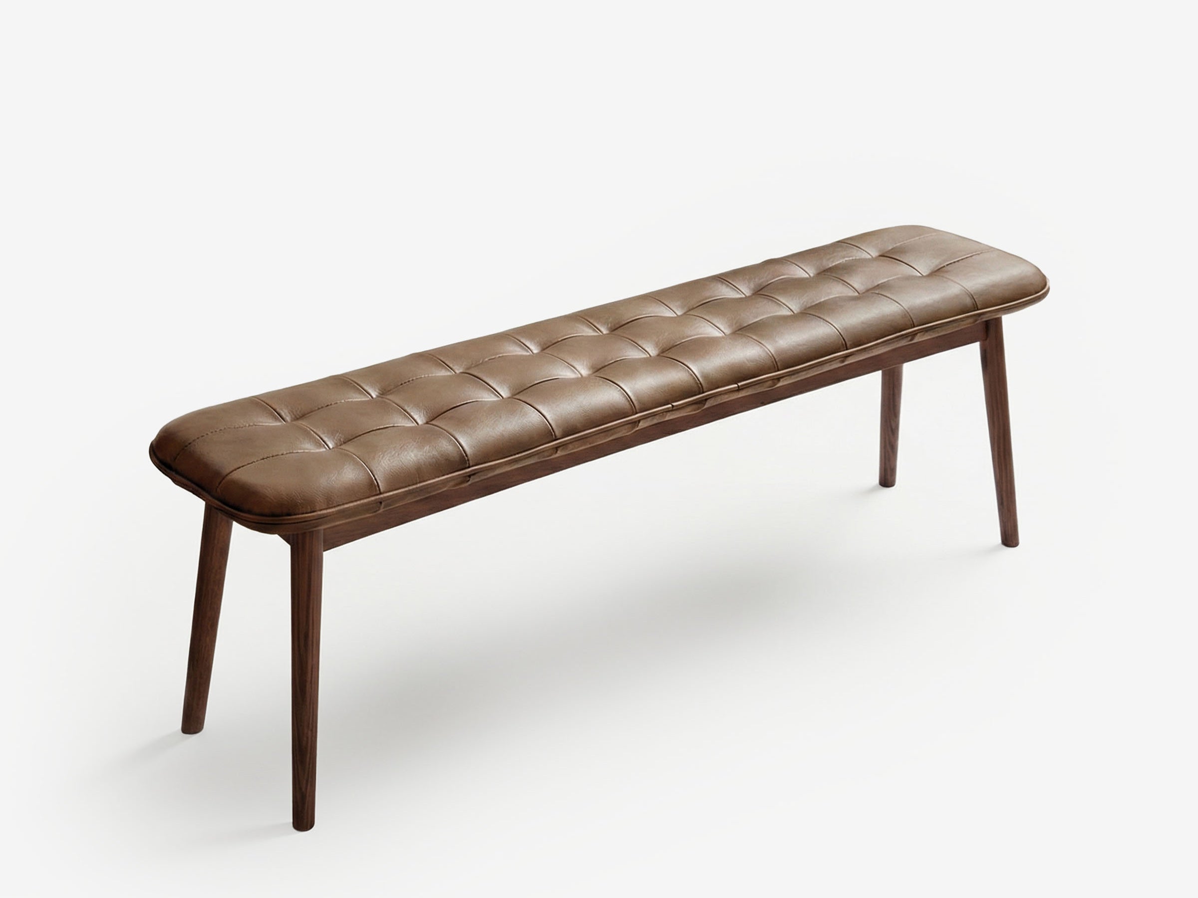 Alonso Tufted Leather Bench - The Essential 