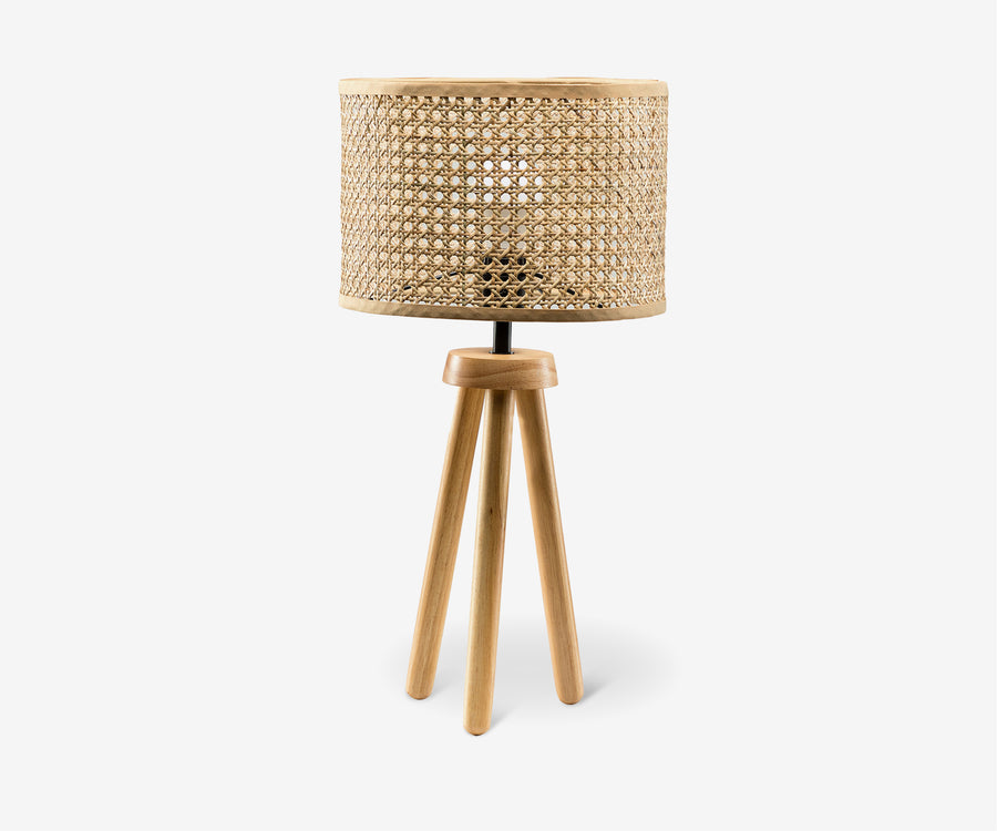 Rattan + Wood Lamp