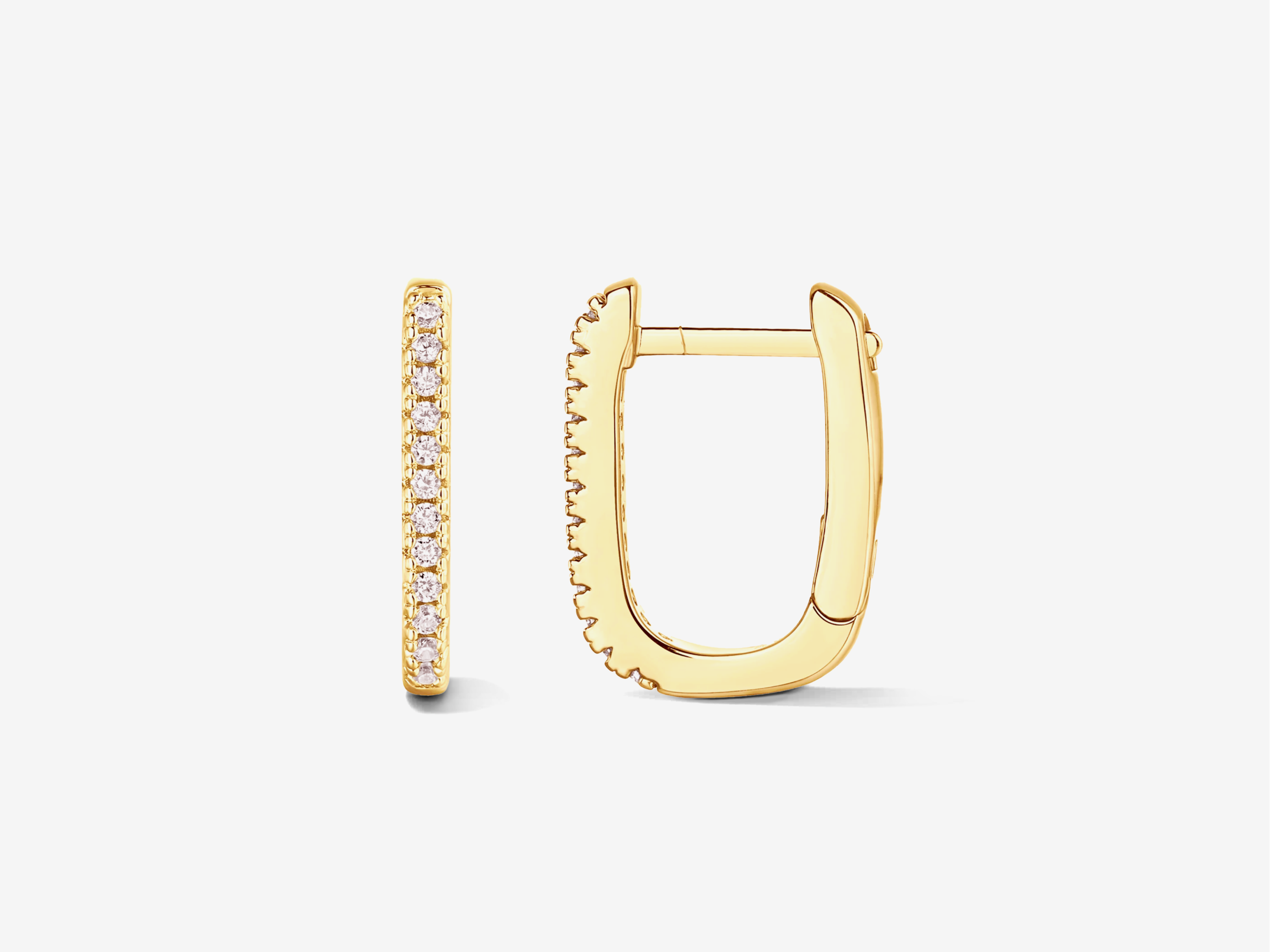 Pavé Elongated Hoop Earrings - The Essential 