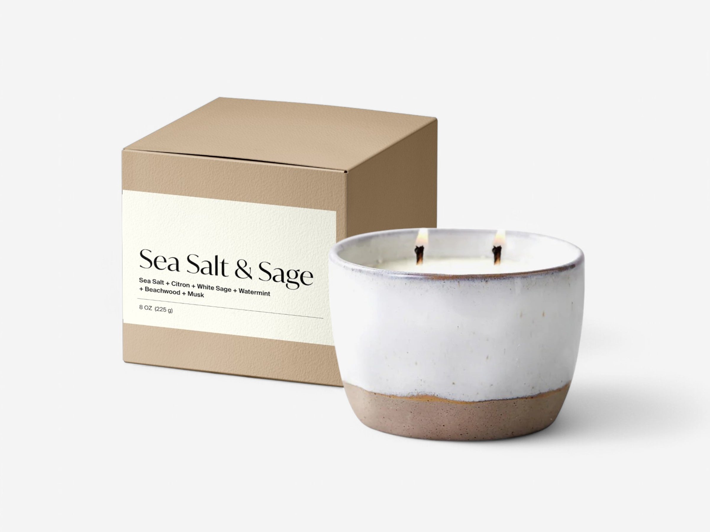 Sea Salt & Sage Soy Candle - The Essential 
