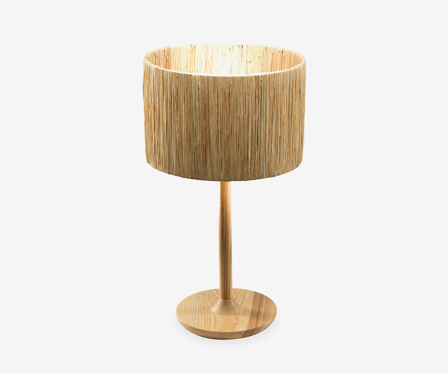 Seagrass + Wood Lamp