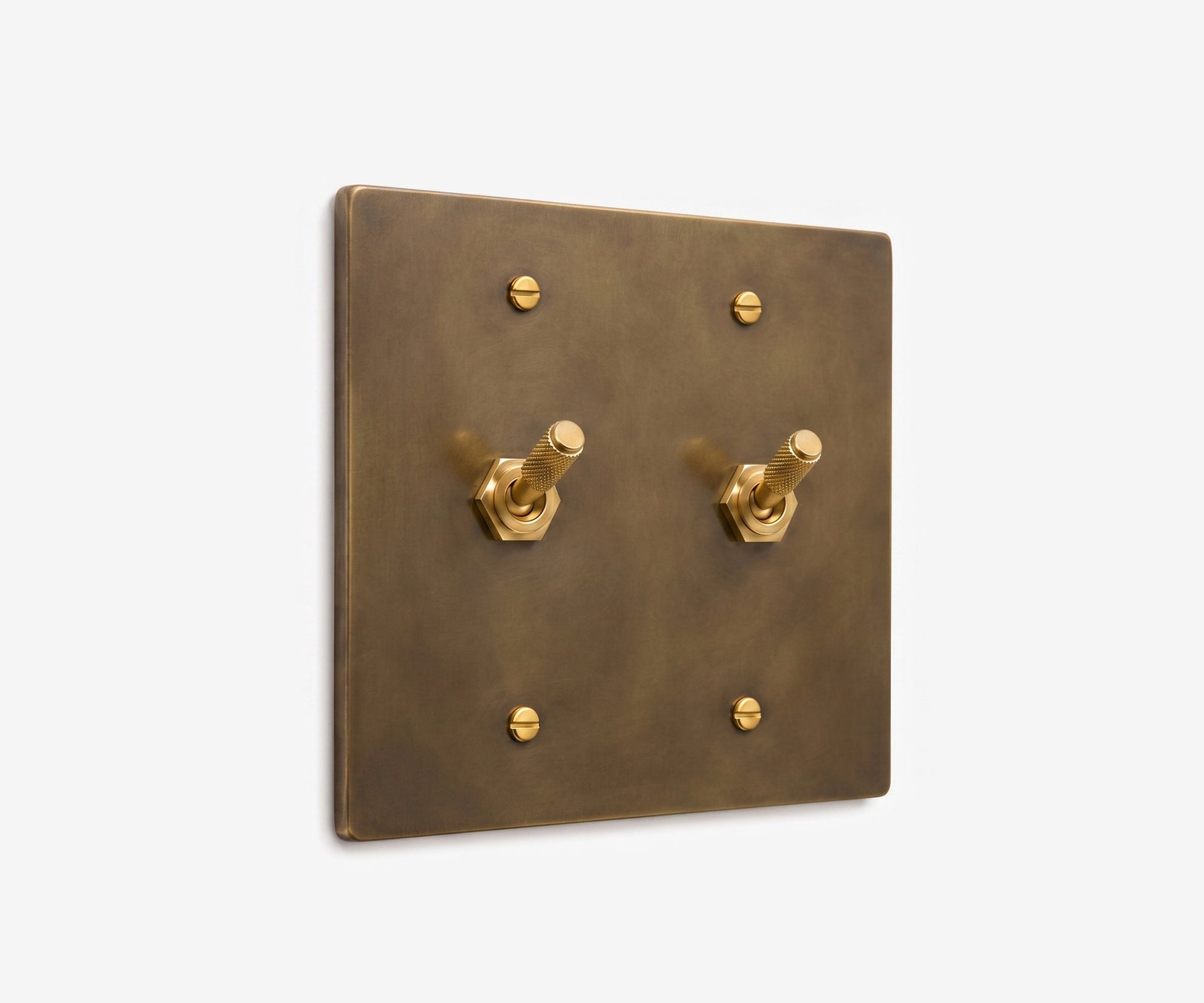 Solid Brass Switch Plate - 2 Gang