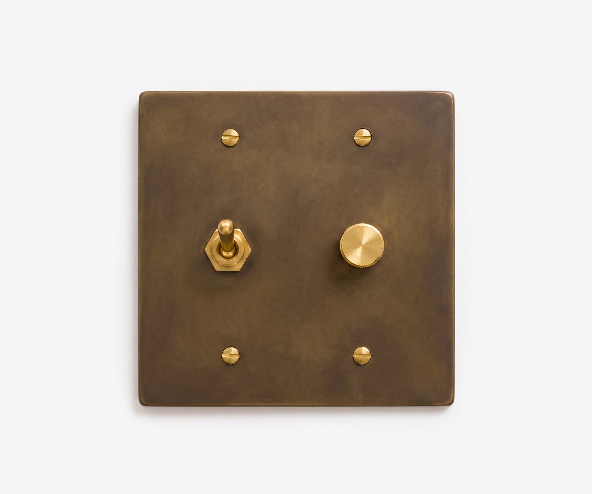 Solid Brass Switch Plate - 2 Gang