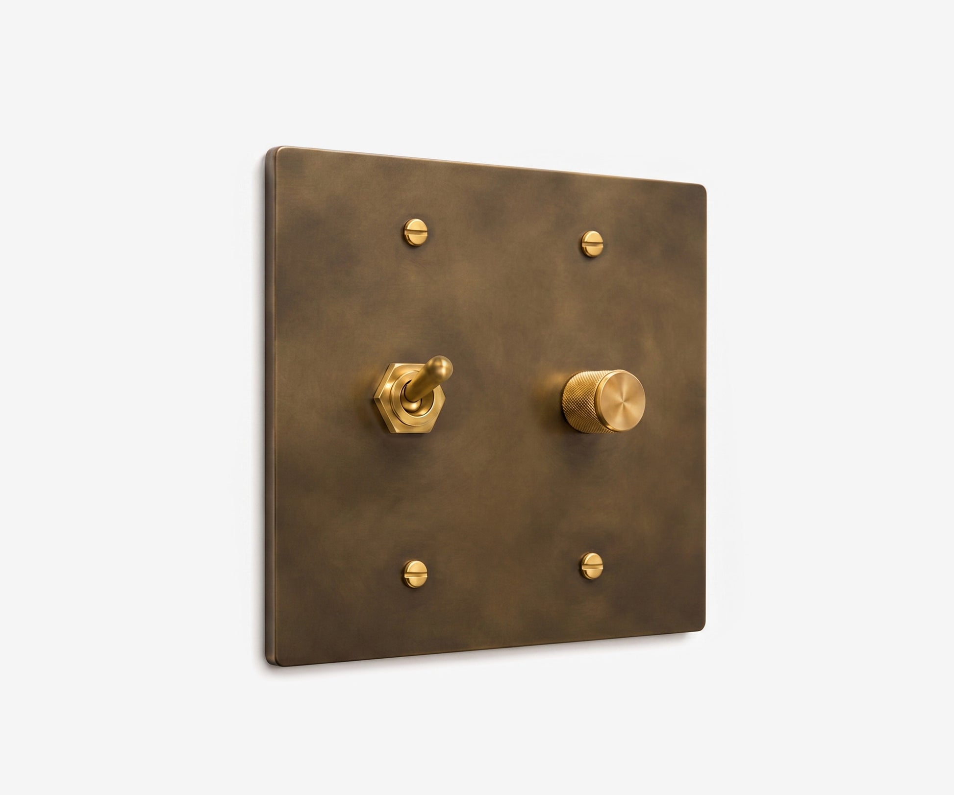 Solid Brass Switch Plate - 2 Gang
