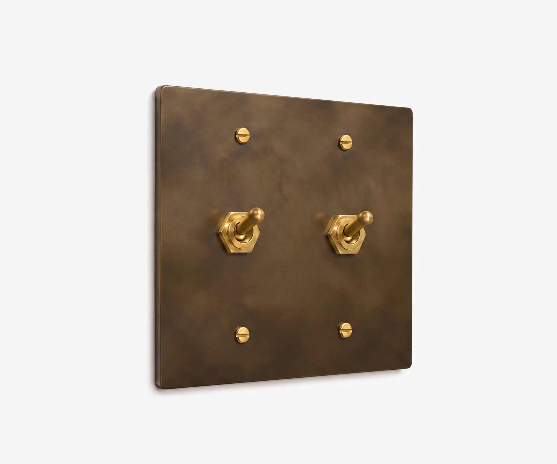 Solid Brass Switch Plate - 2 Gang