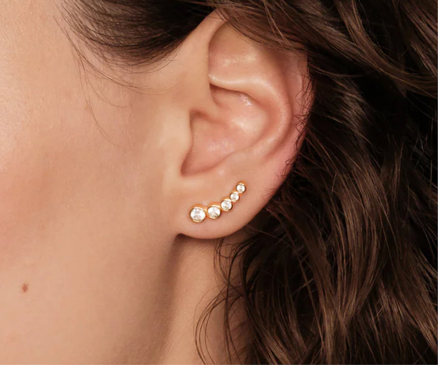 Bezel Cluster Earrings