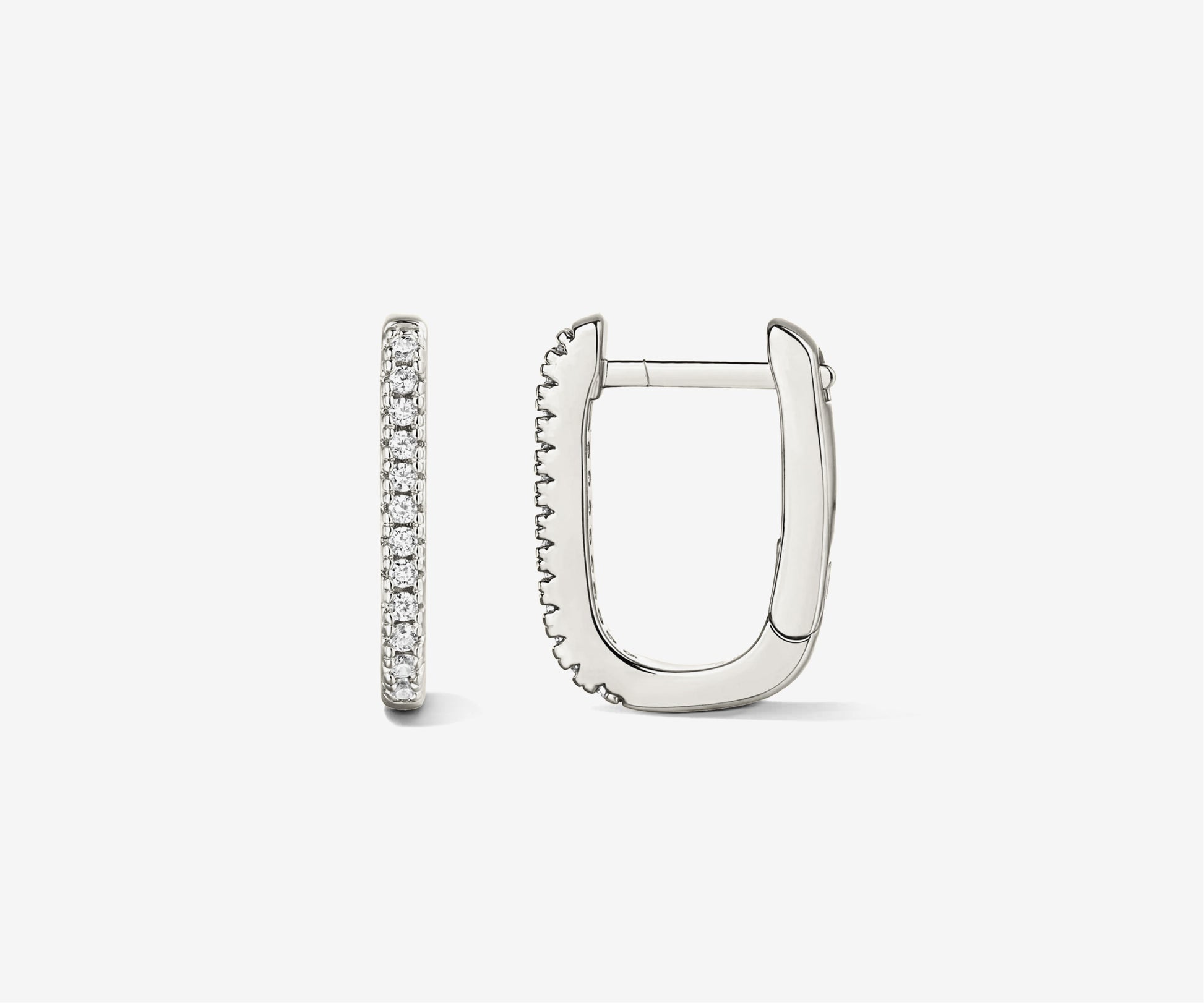 Pavé Elongated Hoop Earrings - The Essential 