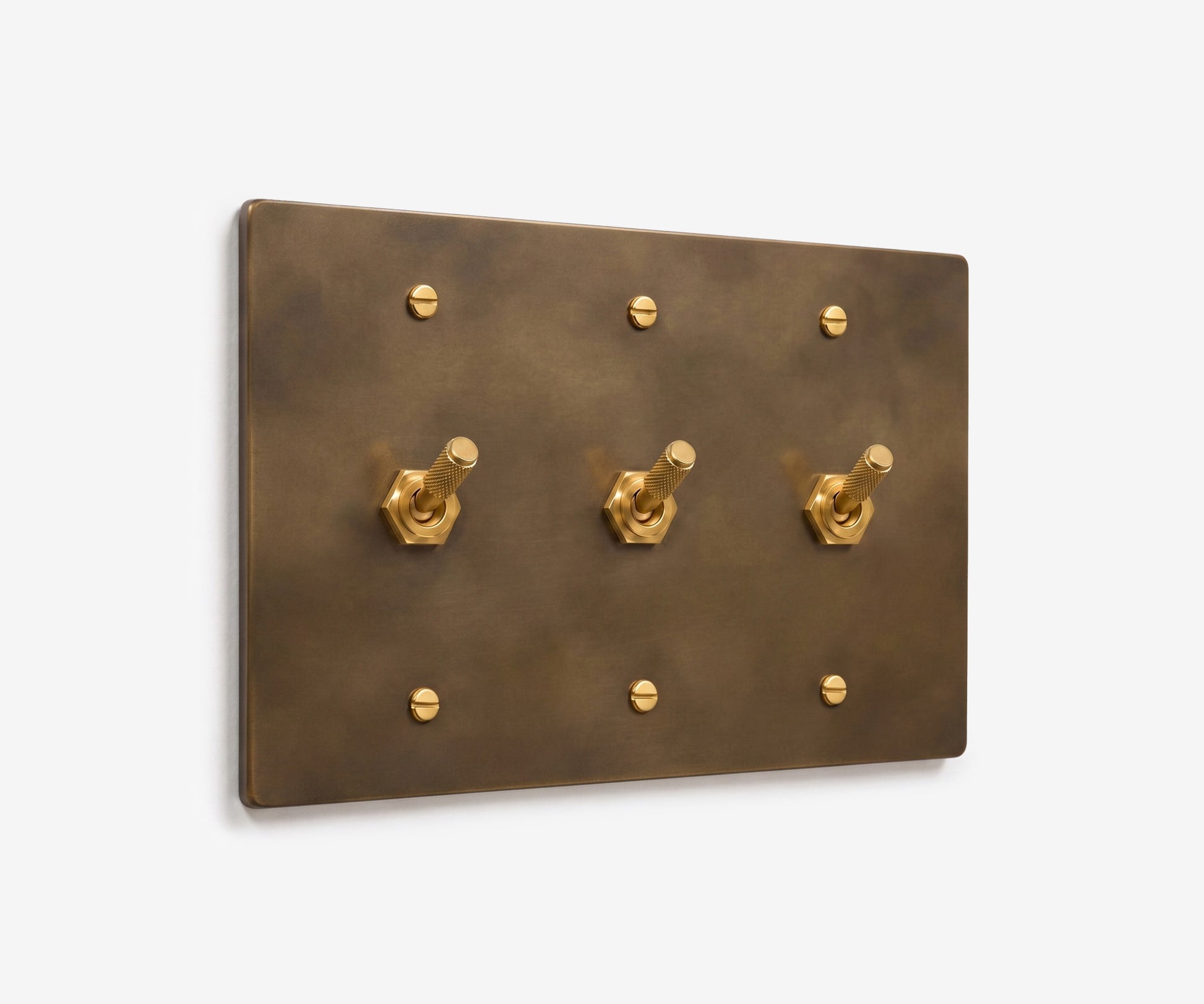 Solid Brass Switch Plate - 3 Gang