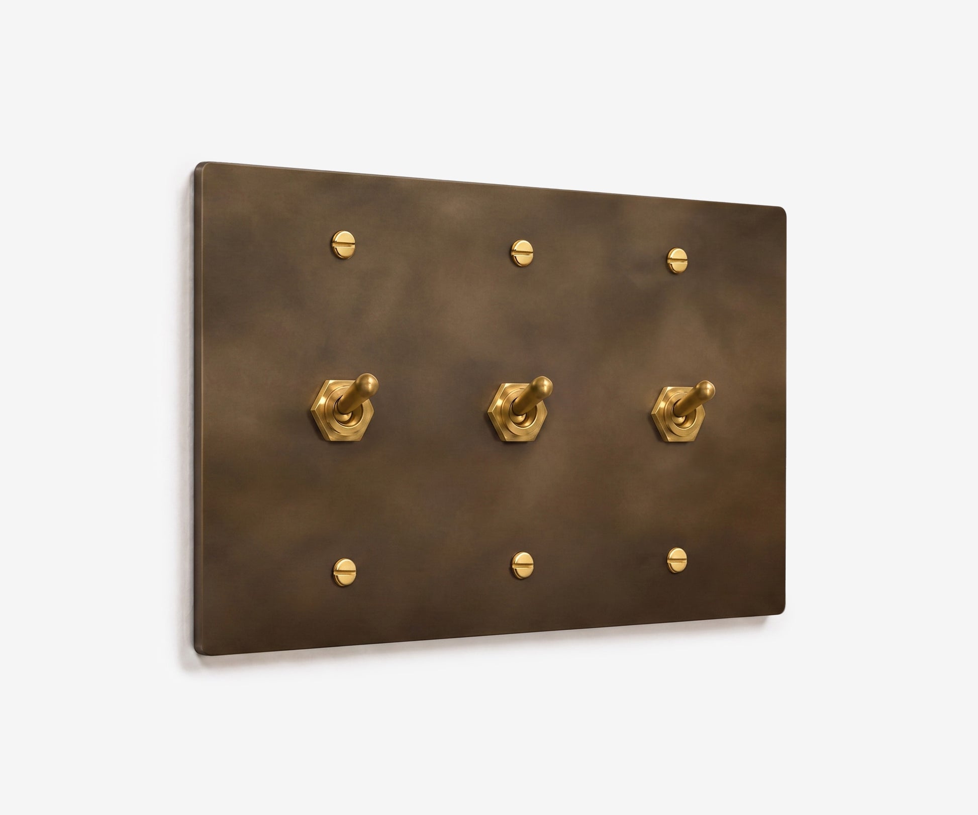 Solid Brass Switch Plate - 3 Gang