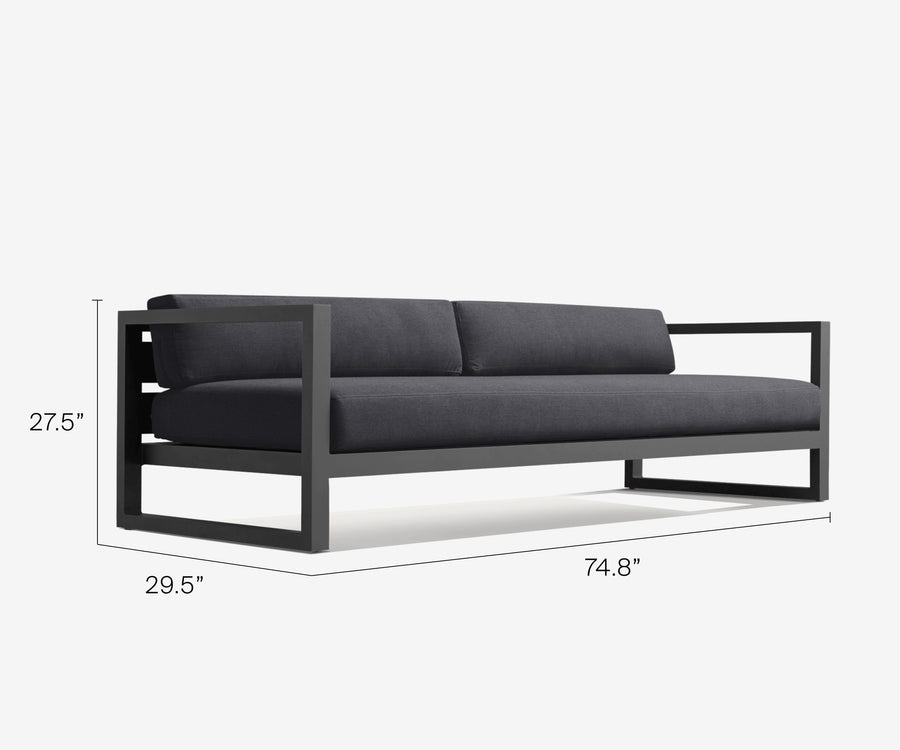 Aluminum Patio 3-Seat Sofa