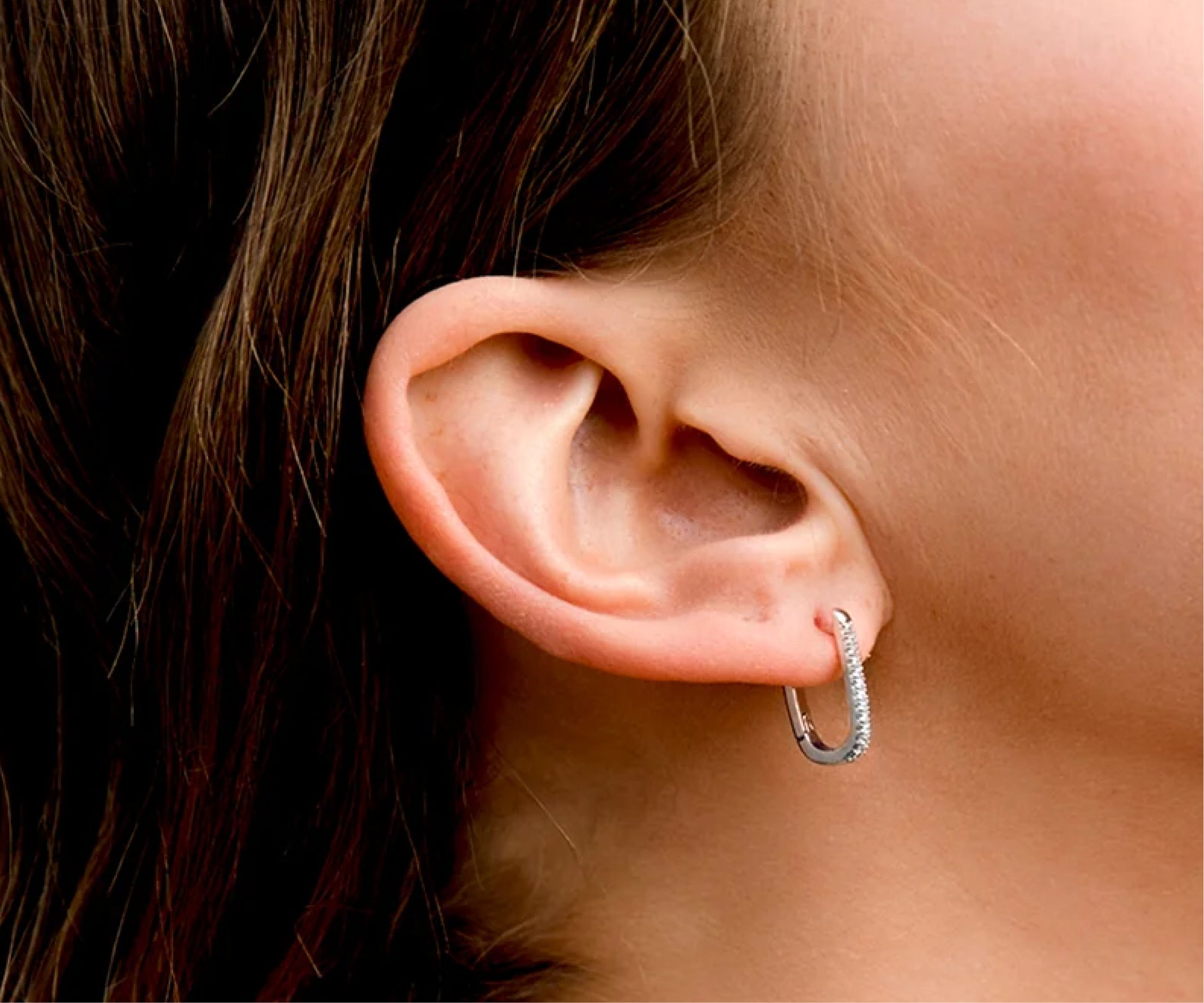 Pavé Elongated Hoop Earrings - The Essential 