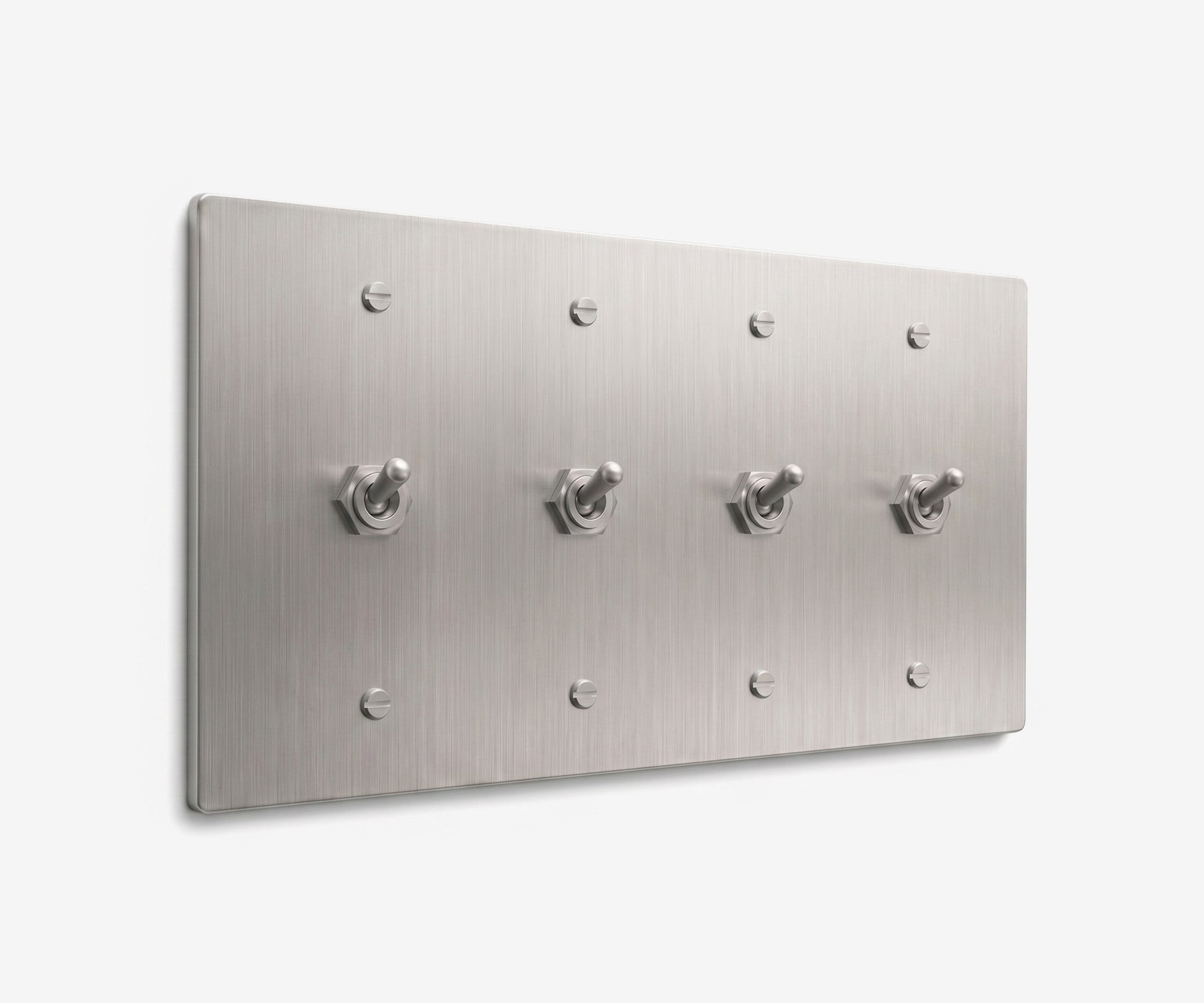 Stainless Steel Switch Plate - 4 Gang