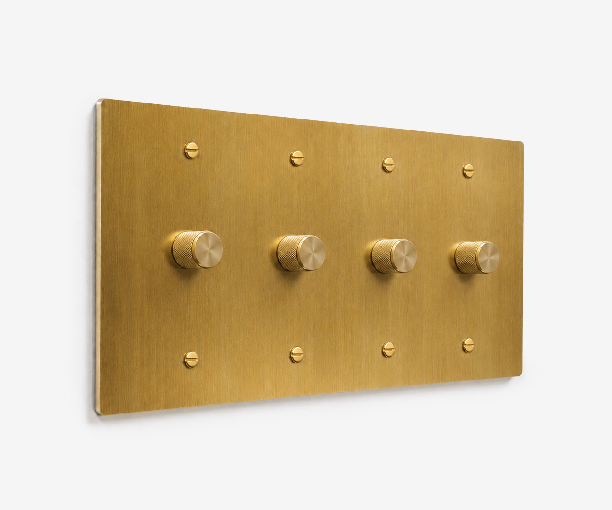 Solid Brass Switch Plate - 4 Gang