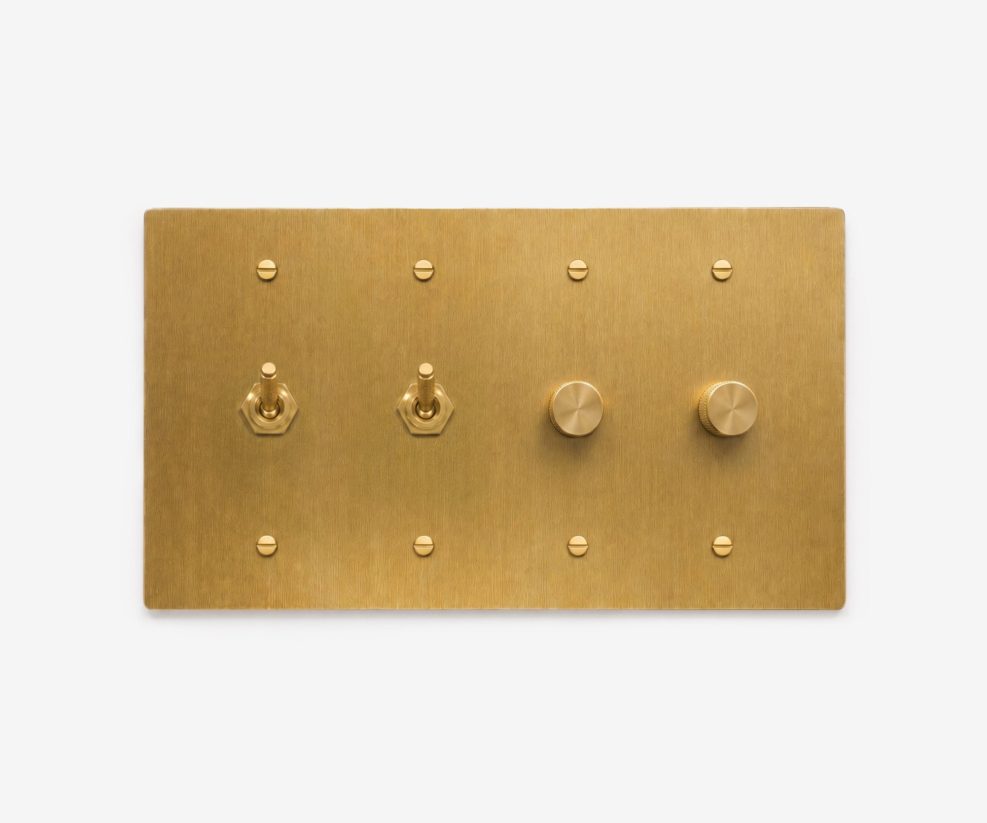 Solid Brass Switch Plate - 4 Gang