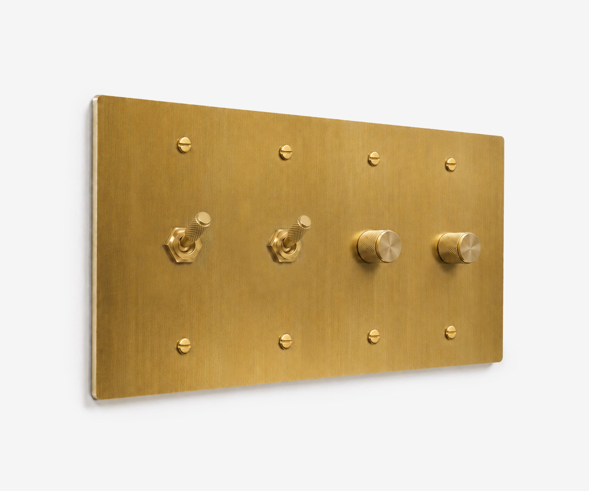 Solid Brass Switch Plate - 4 Gang