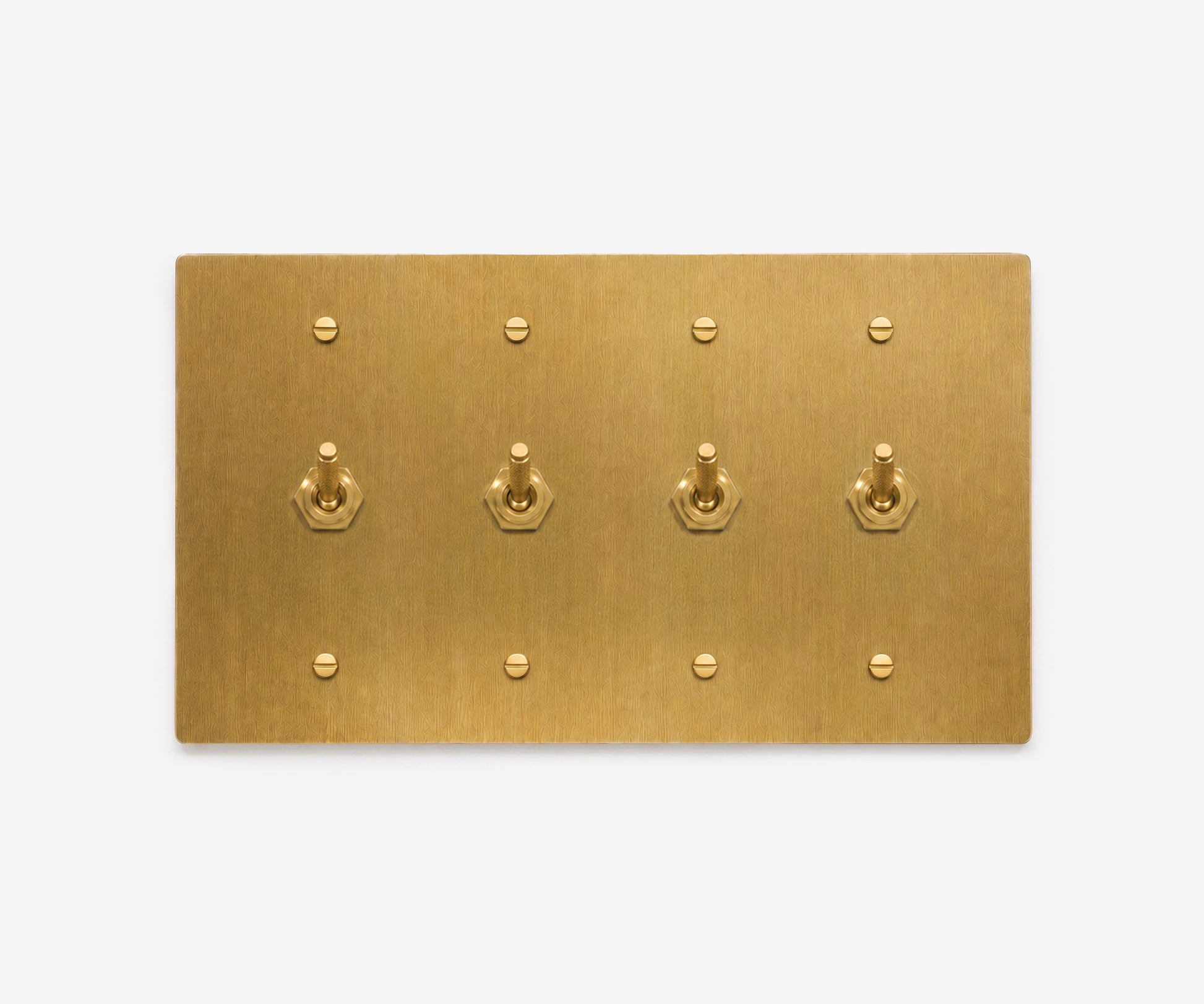 Solid Brass Switch Plate - 4 Gang