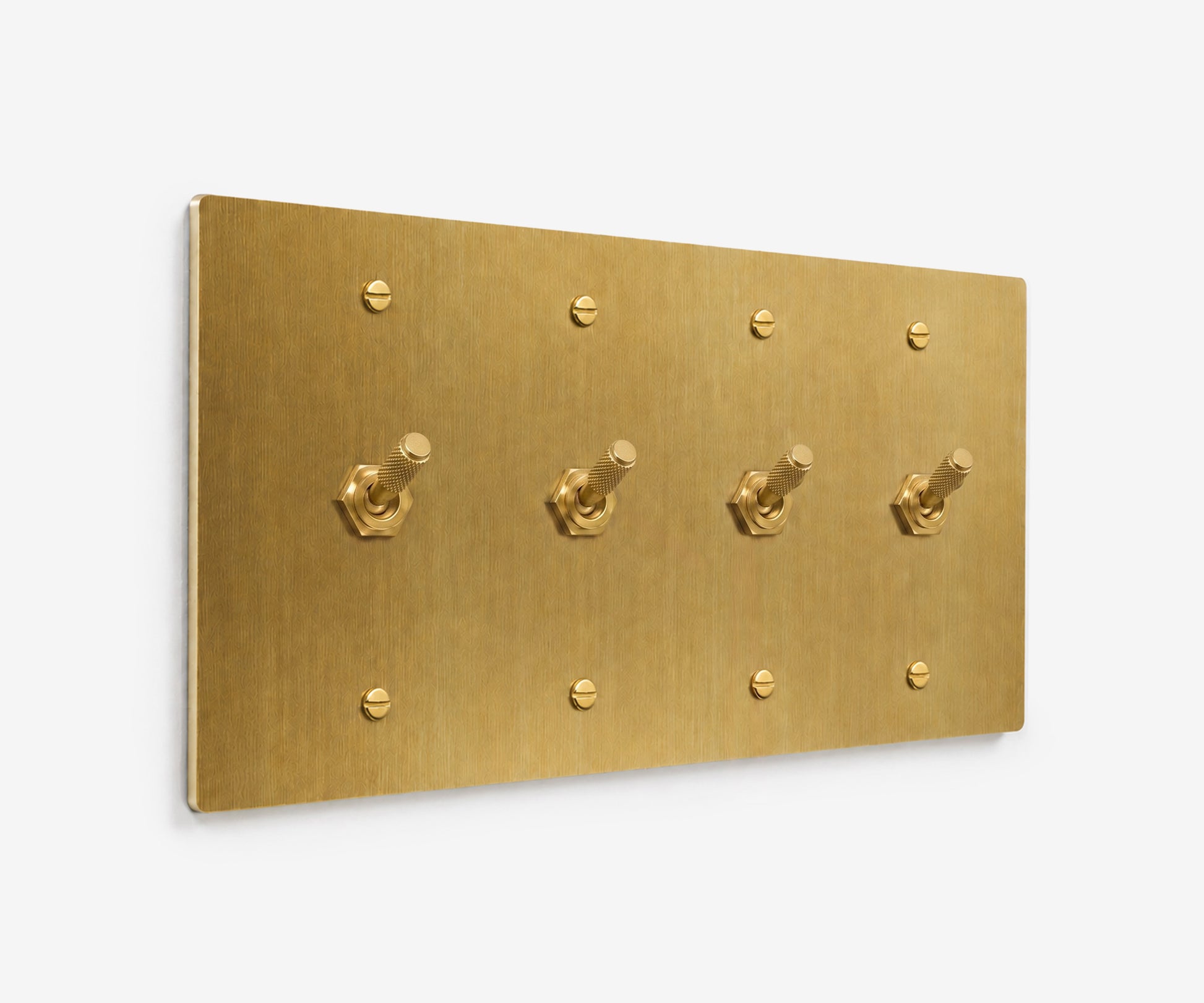 Solid Brass Switch Plate - 4 Gang