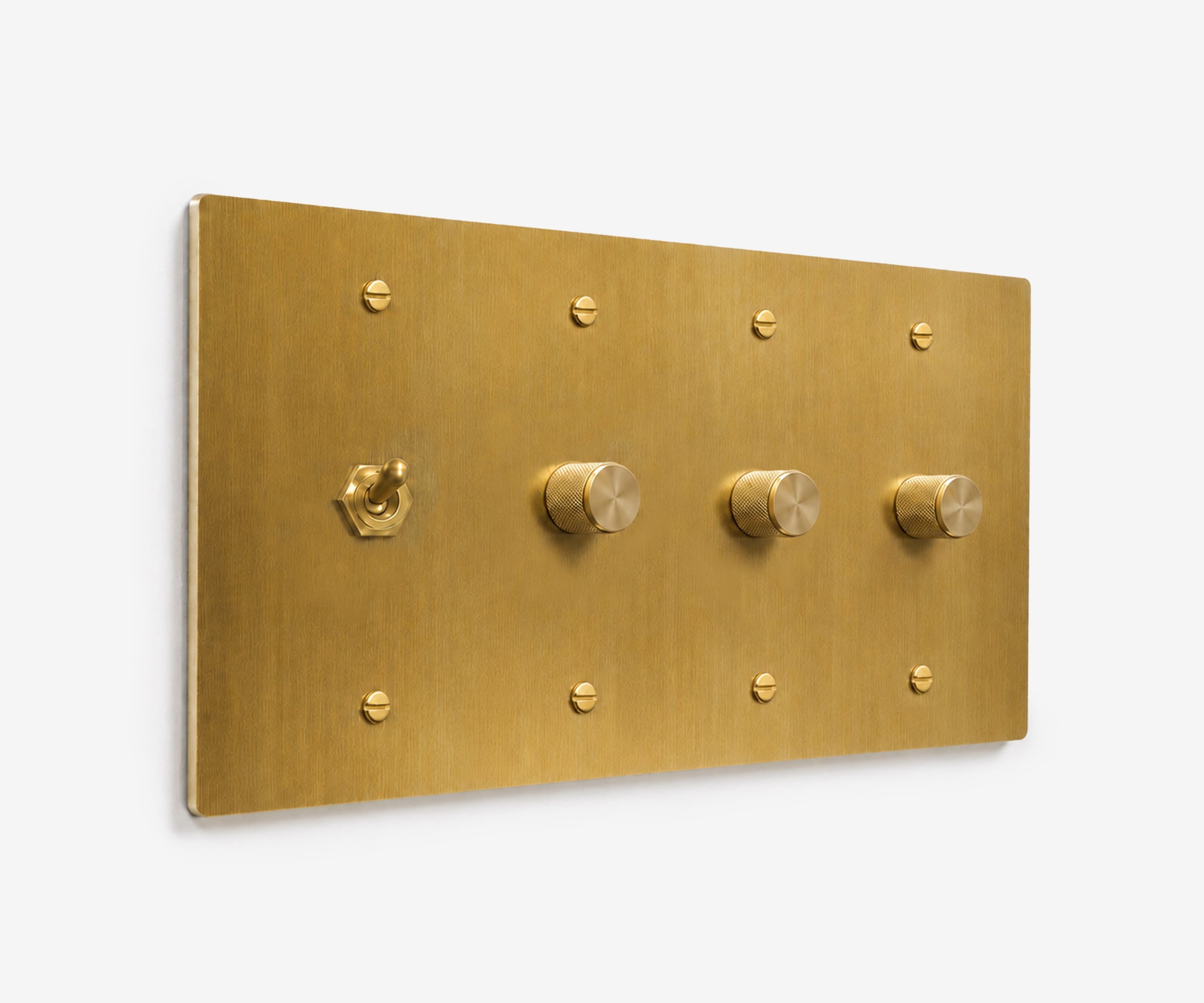 Solid Brass Switch Plate - 4 Gang