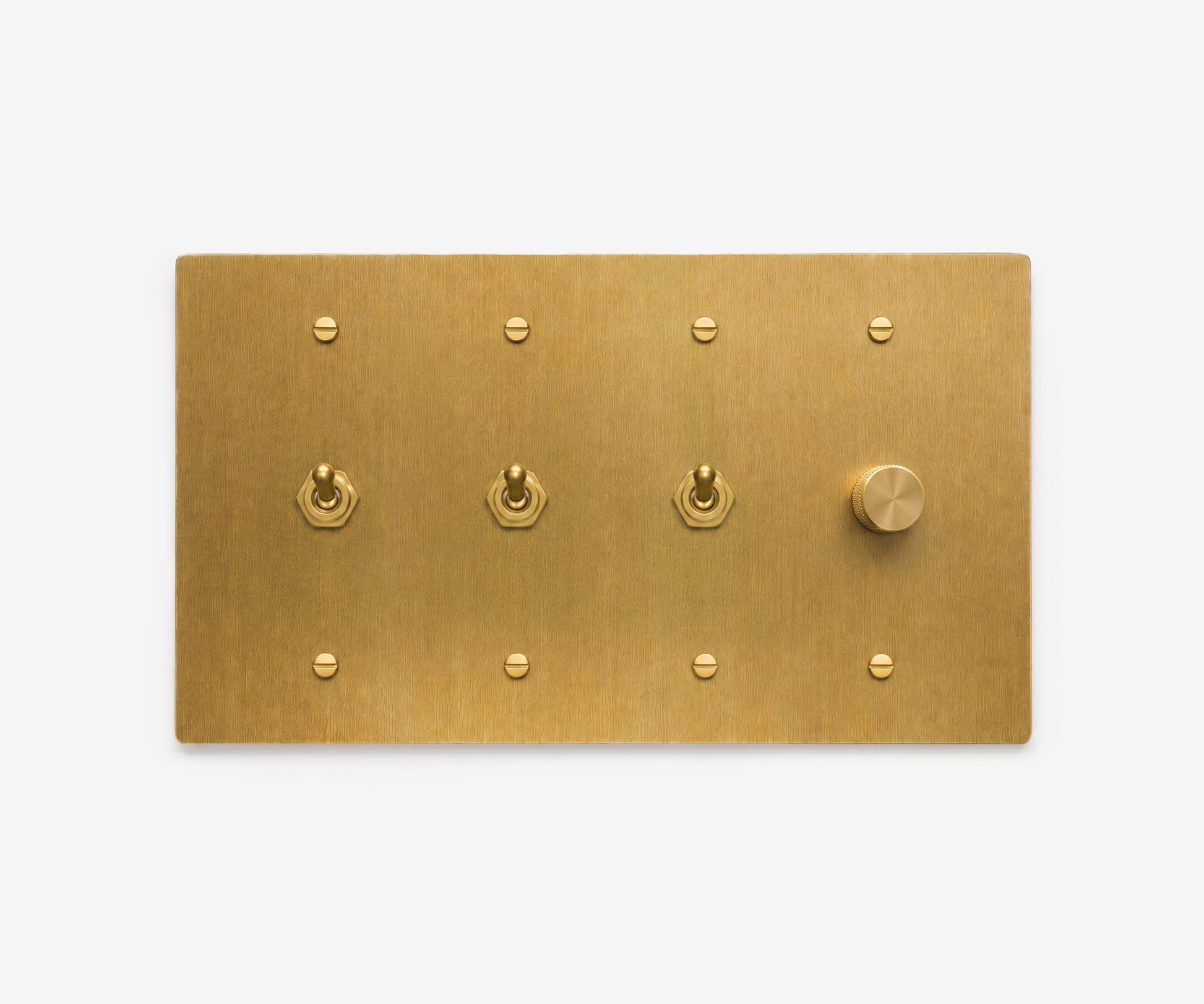 Solid Brass Switch Plate - 4 Gang
