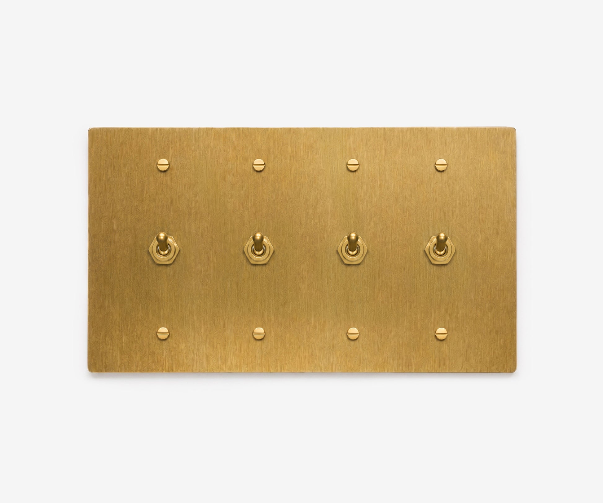 Solid Brass Switch Plate - 4 Gang