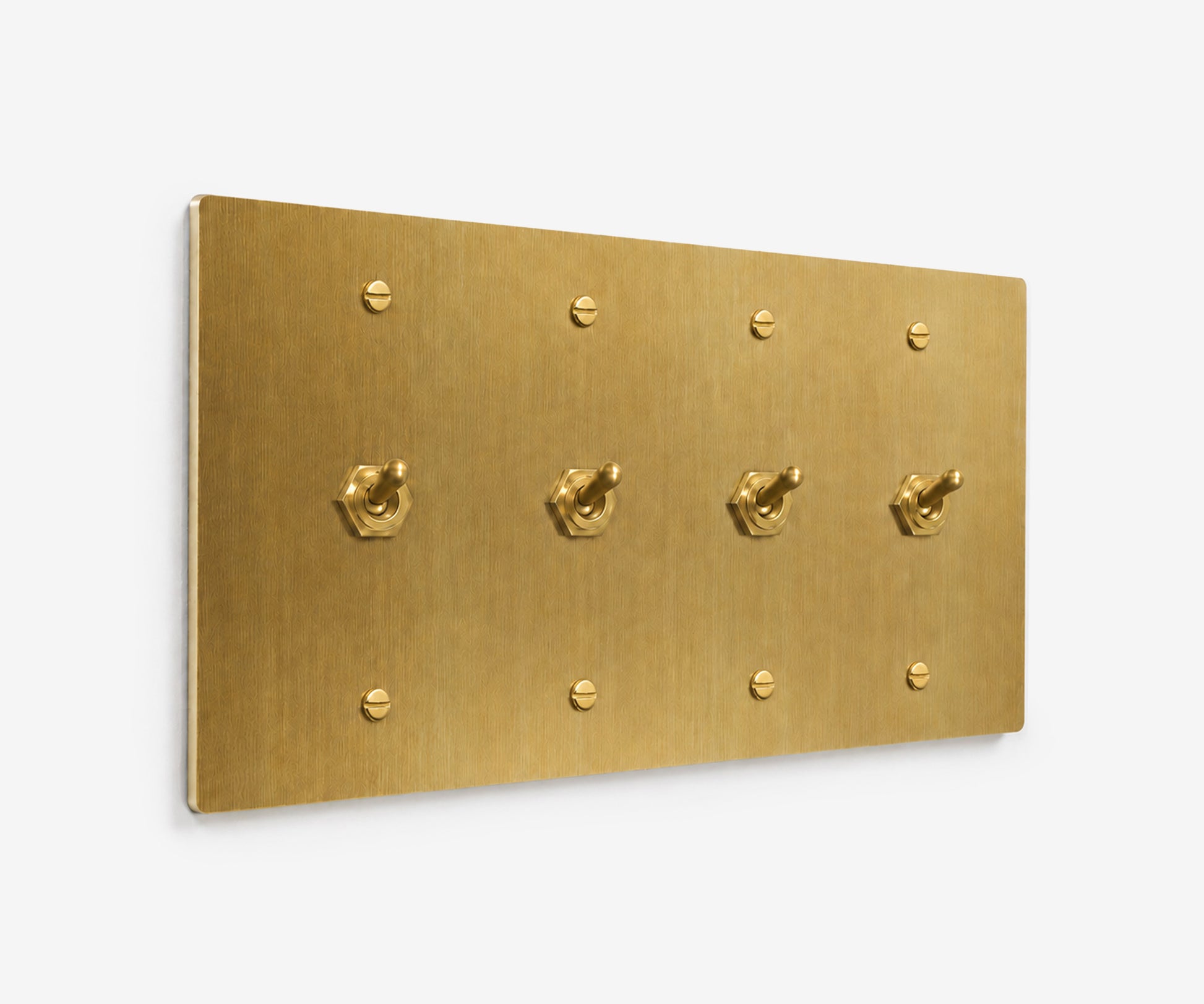 Solid Brass Switch Plate - 4 Gang