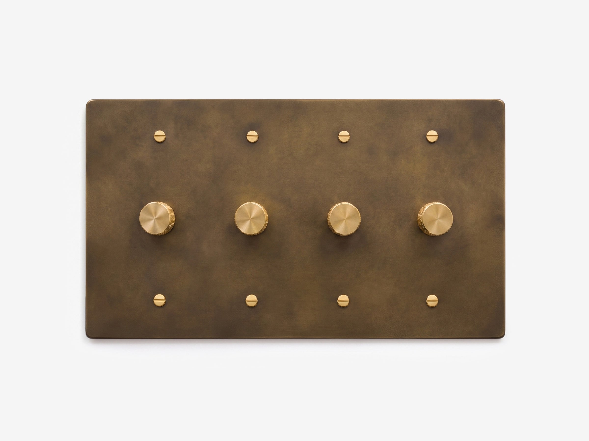 Solid Brass Switch Plate - 4 Gang