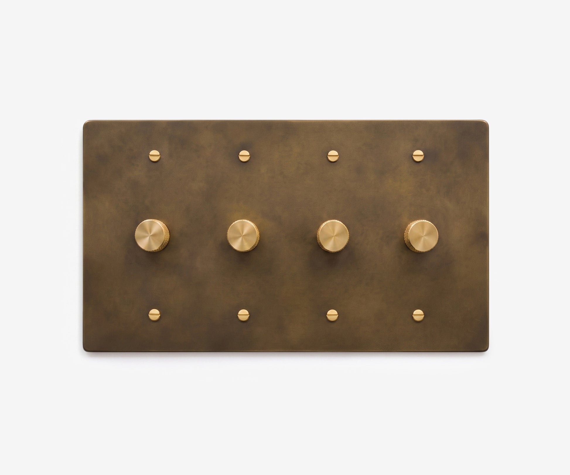 Solid Brass Switch Plate - 4 Gang