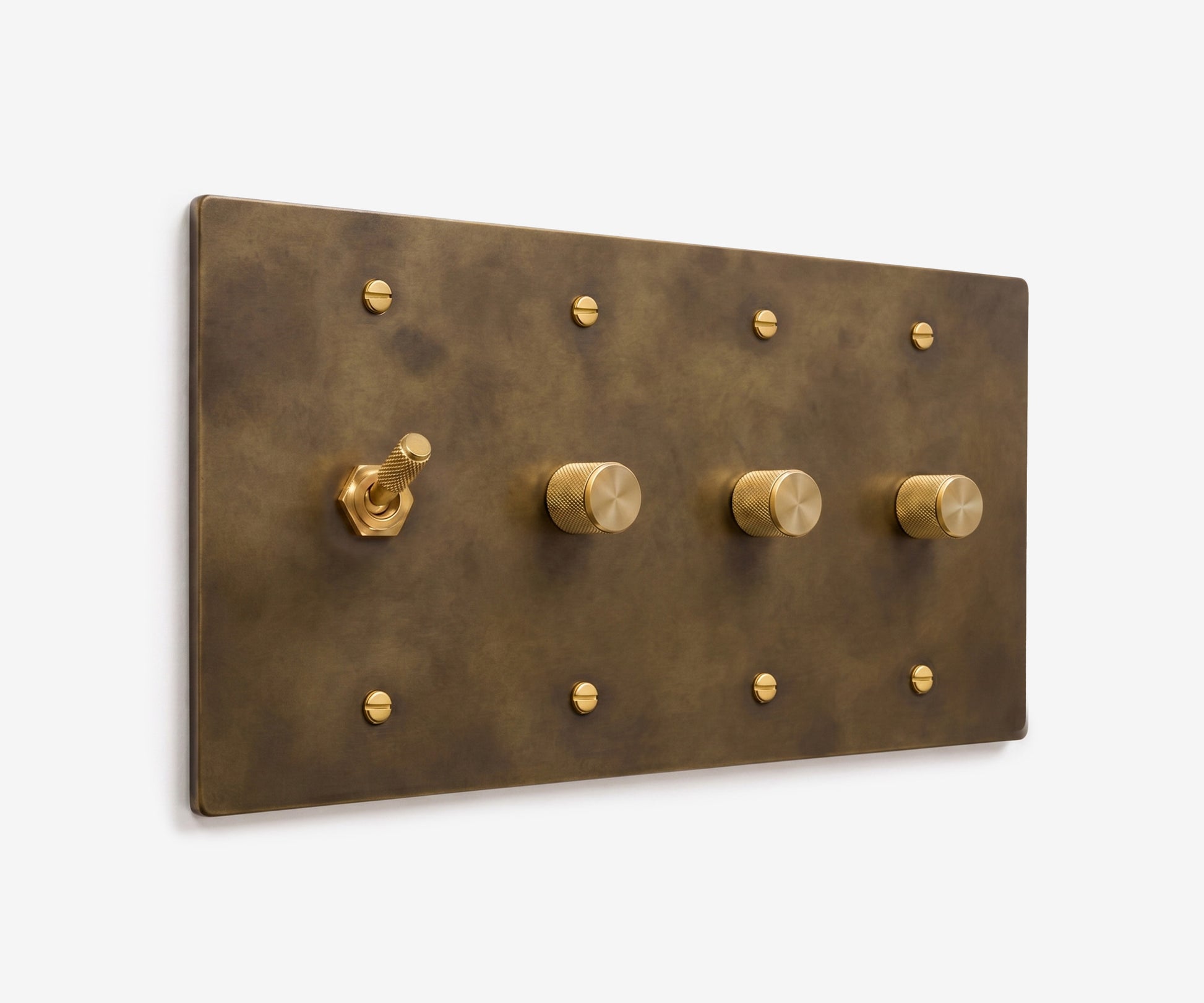 Solid Brass Switch Plate - 4 Gang