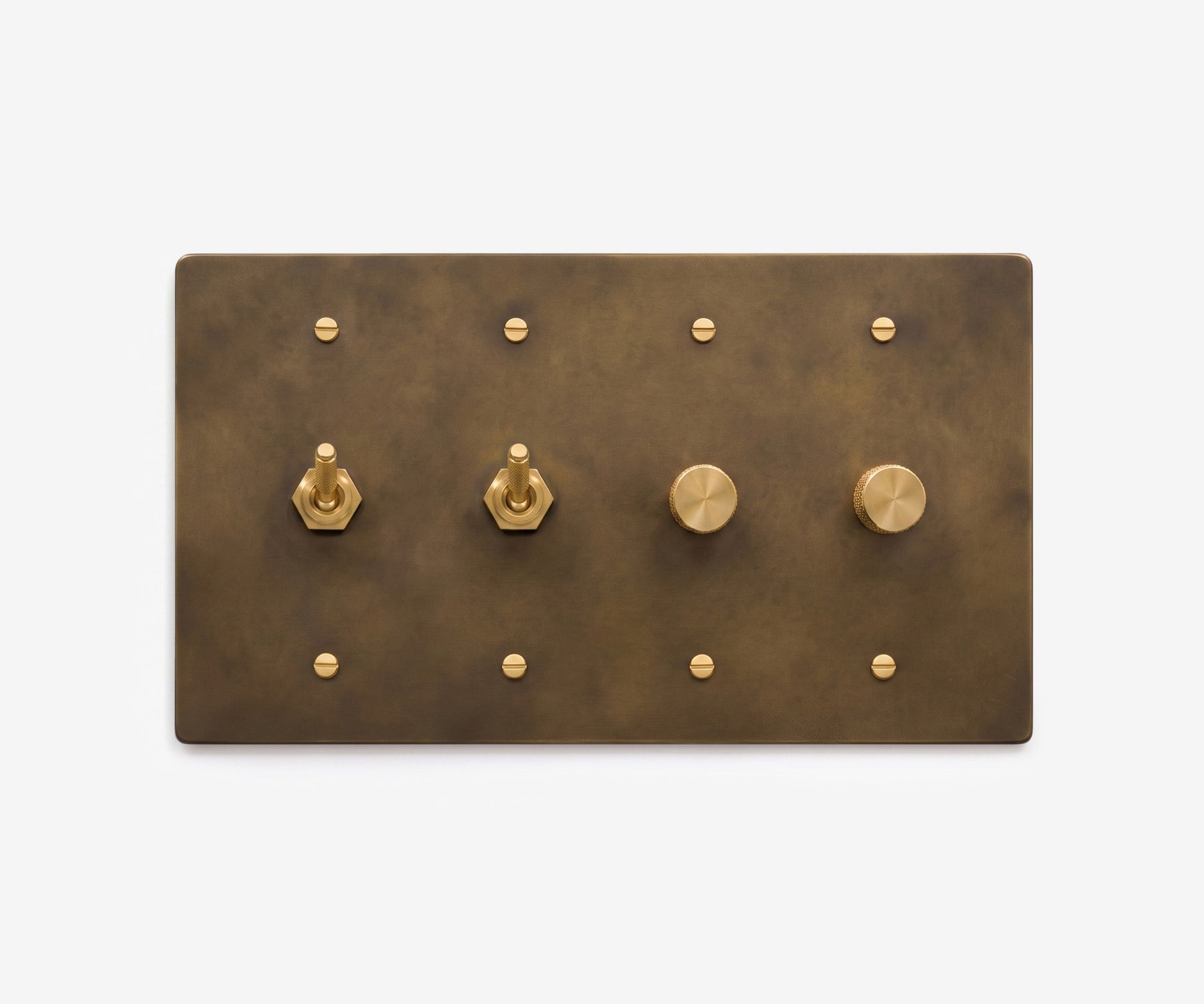 Solid Brass Switch Plate - 4 Gang