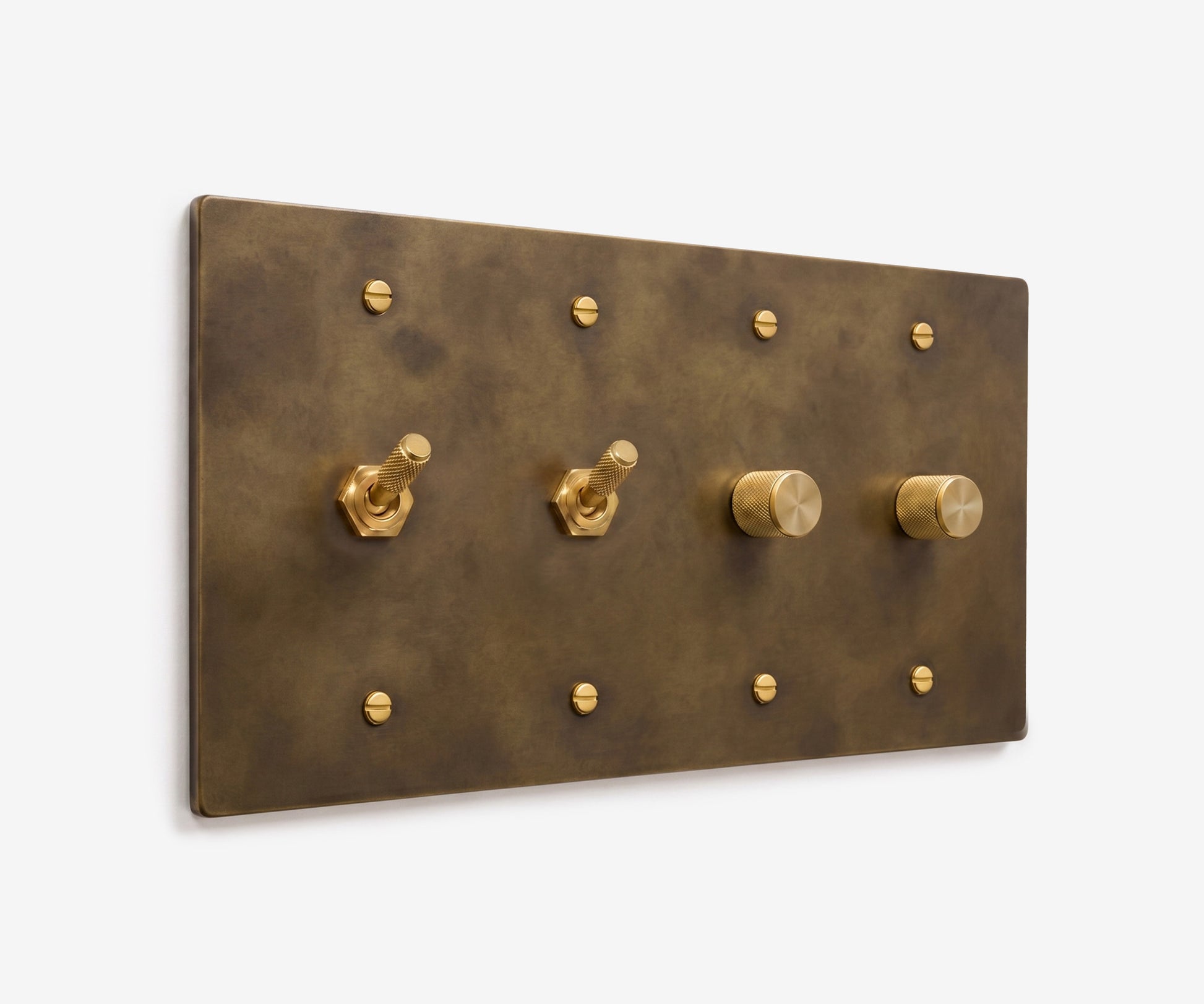 Solid Brass Switch Plate - 4 Gang
