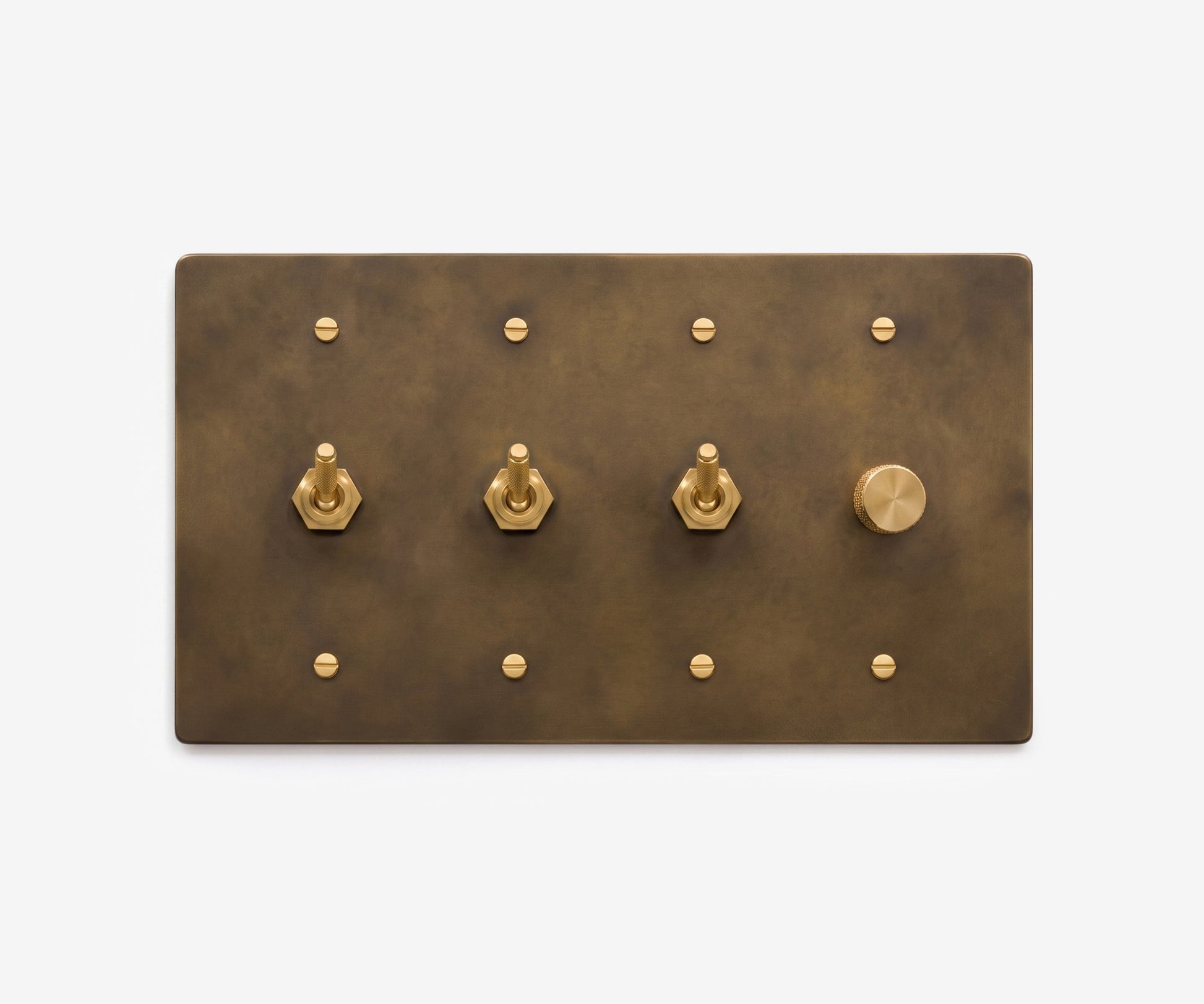 Solid Brass Switch Plate - 4 Gang
