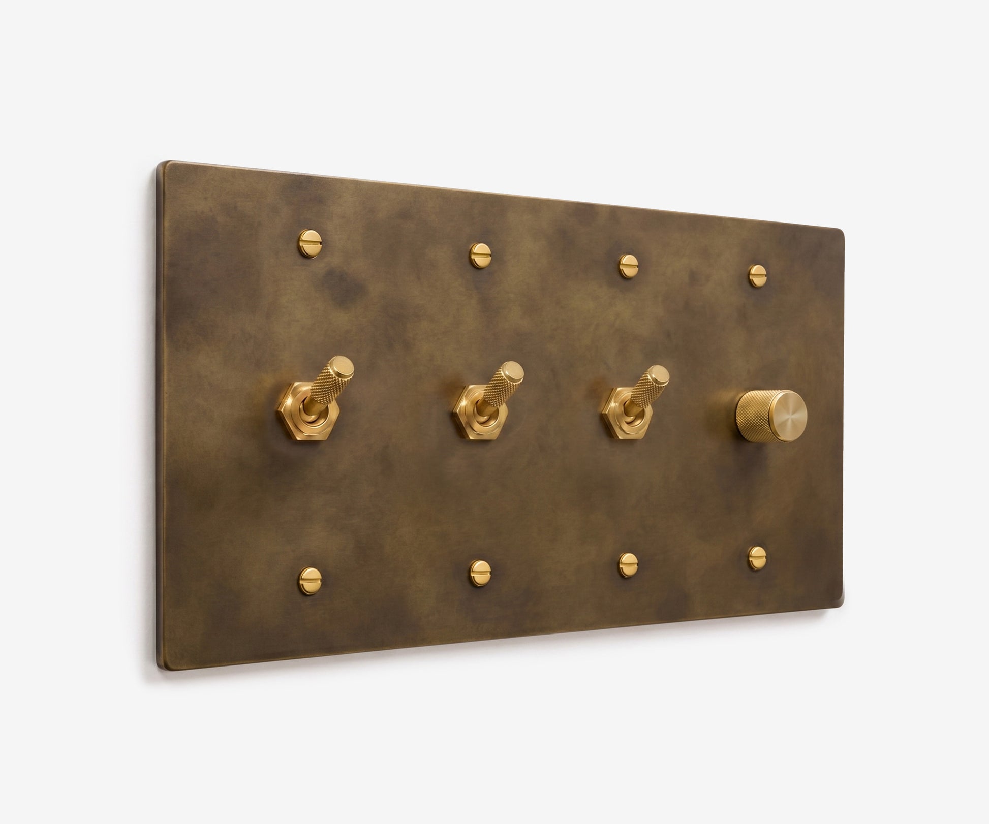 Solid Brass Switch Plate - 4 Gang