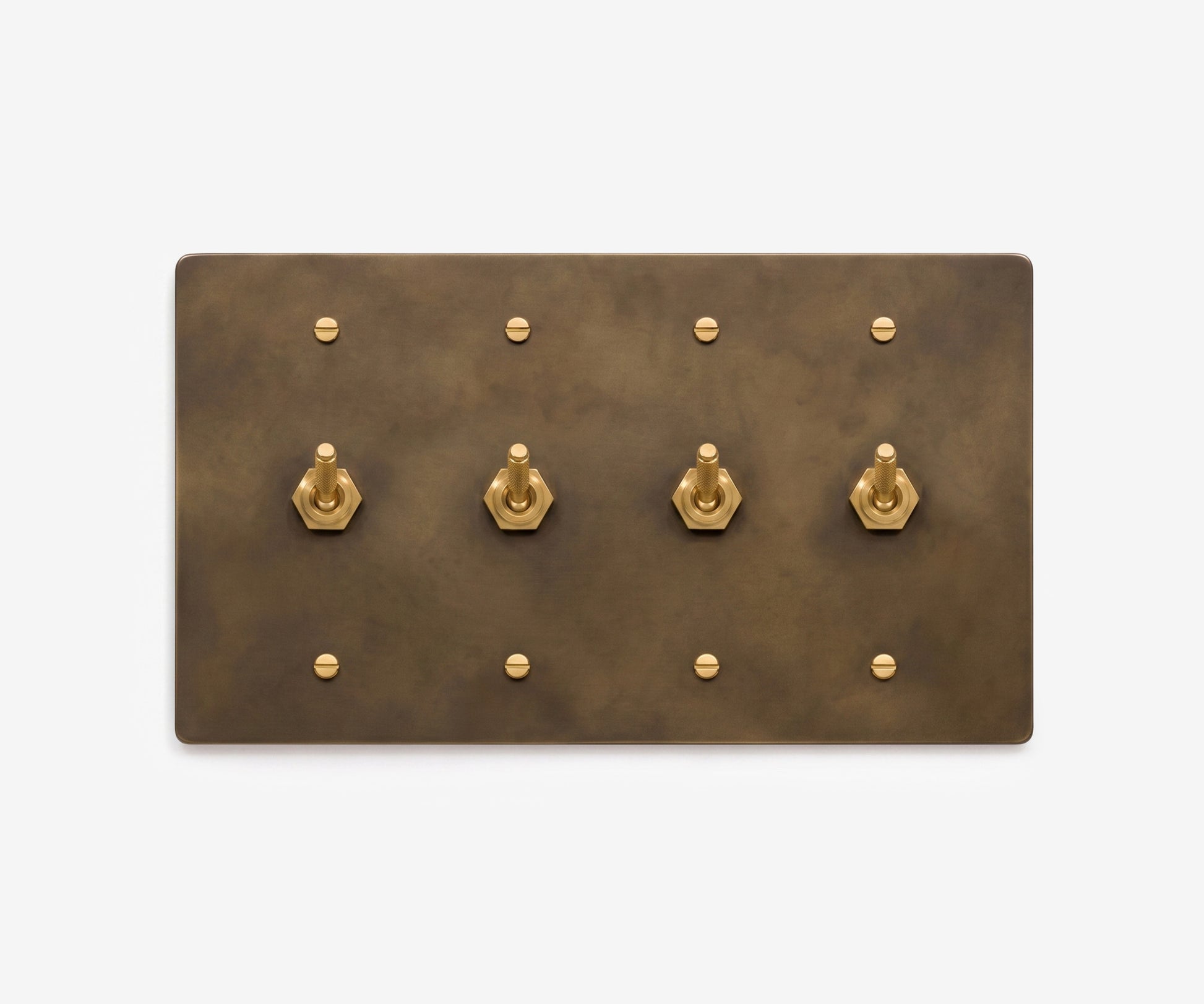 Solid Brass Switch Plate - 4 Gang