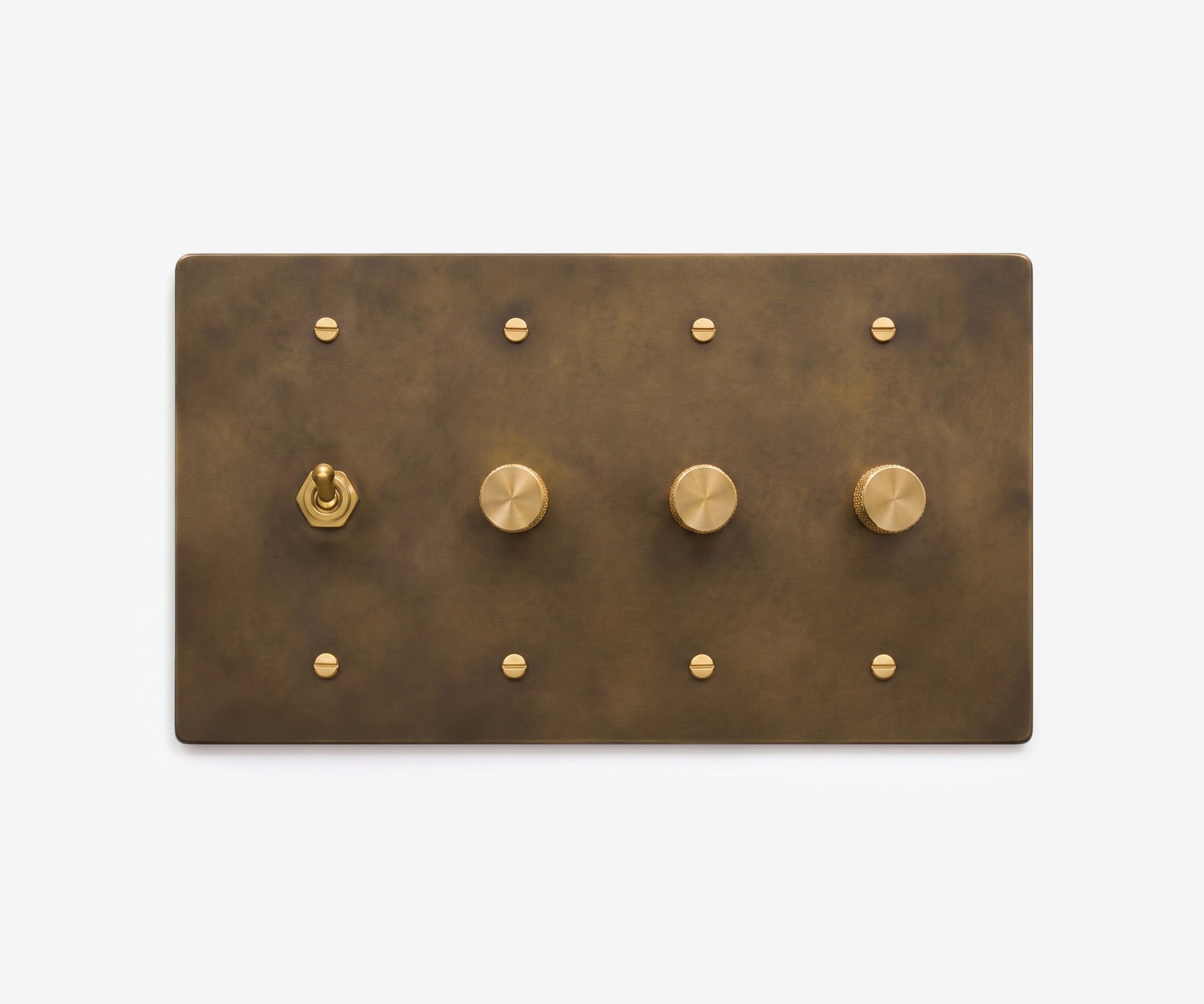 Solid Brass Switch Plate - 4 Gang