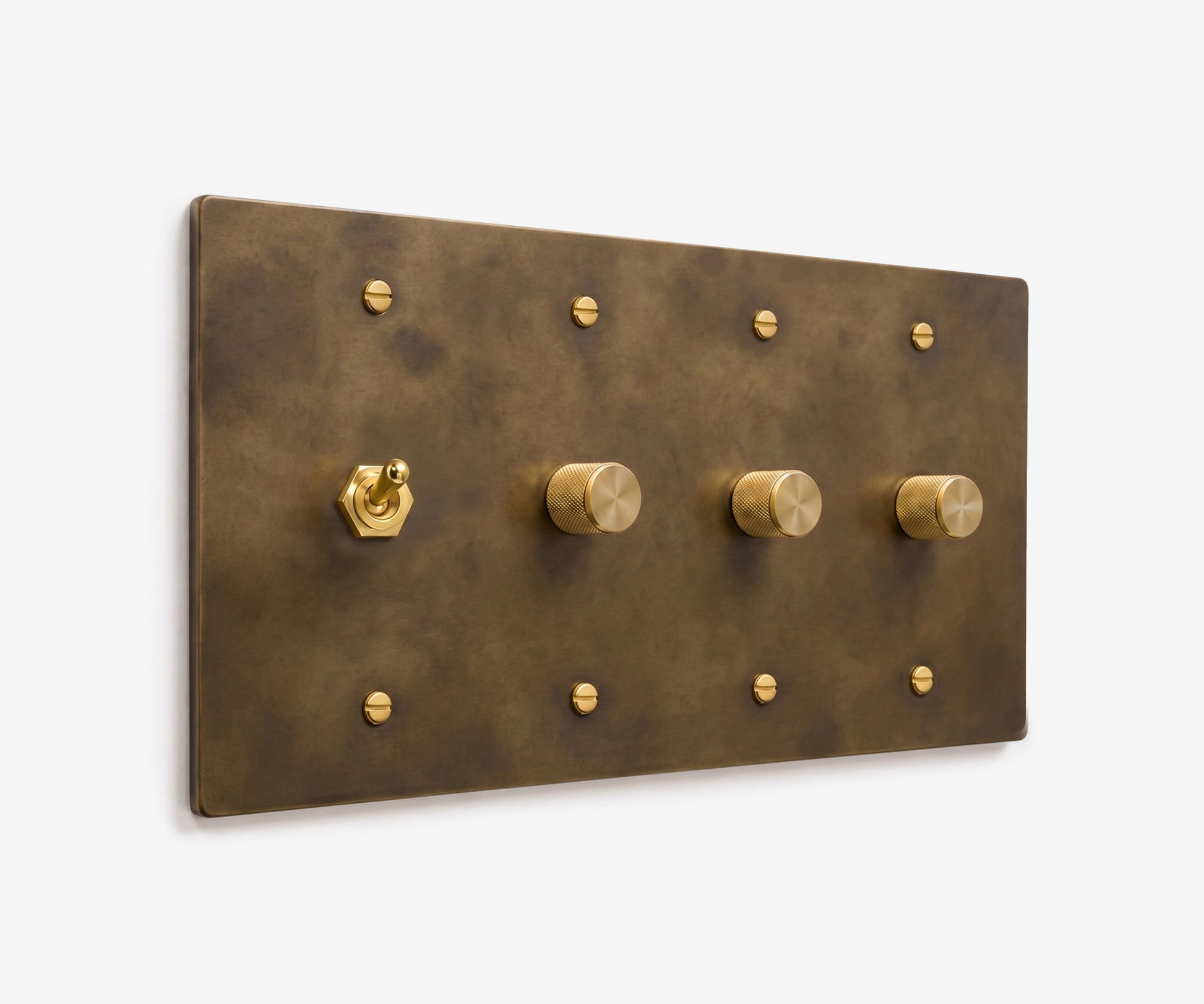 Solid Brass Switch Plate - 4 Gang
