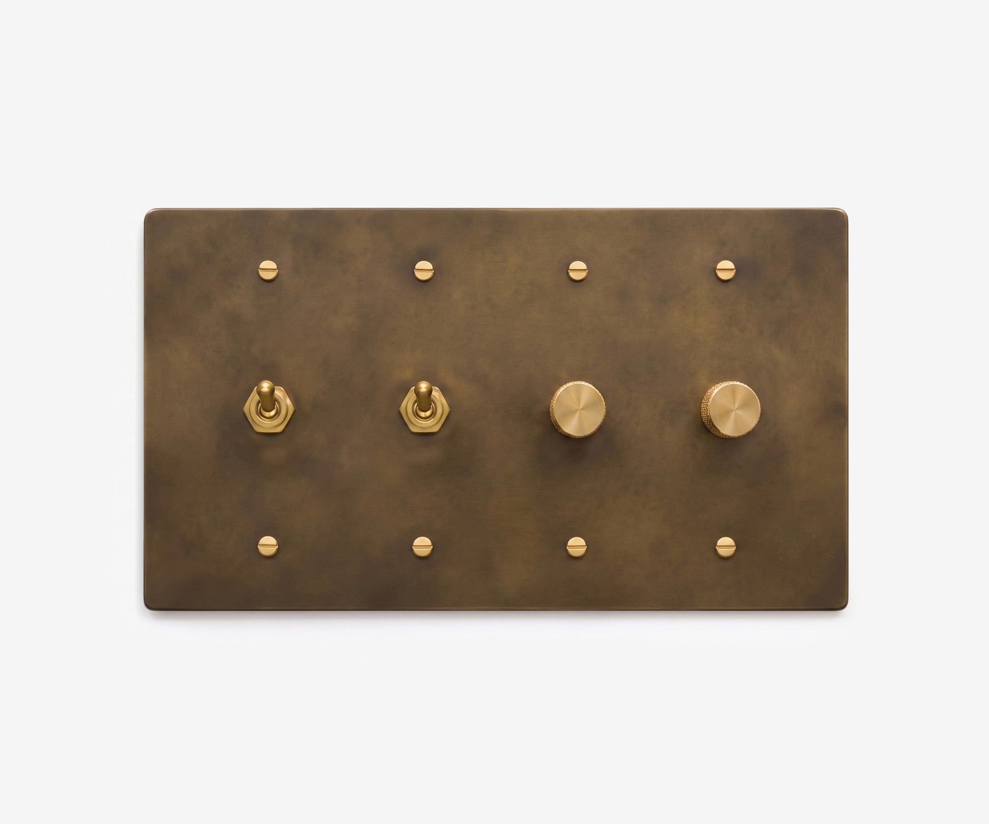 Solid Brass Switch Plate - 4 Gang