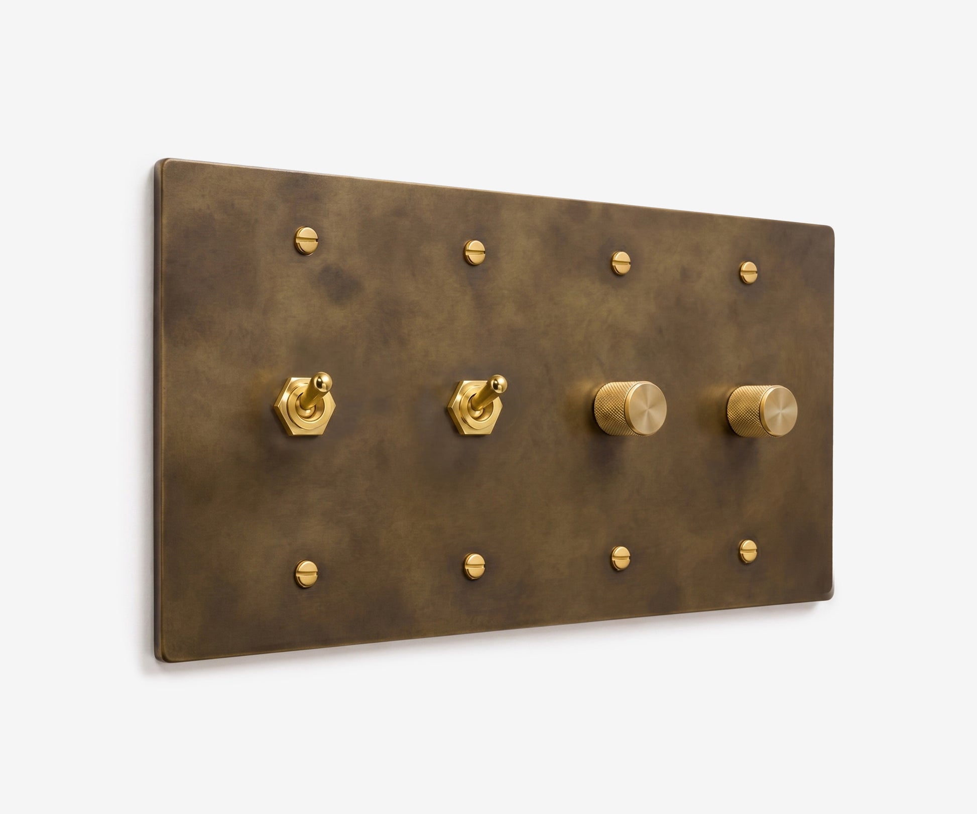 Solid Brass Switch Plate - 4 Gang