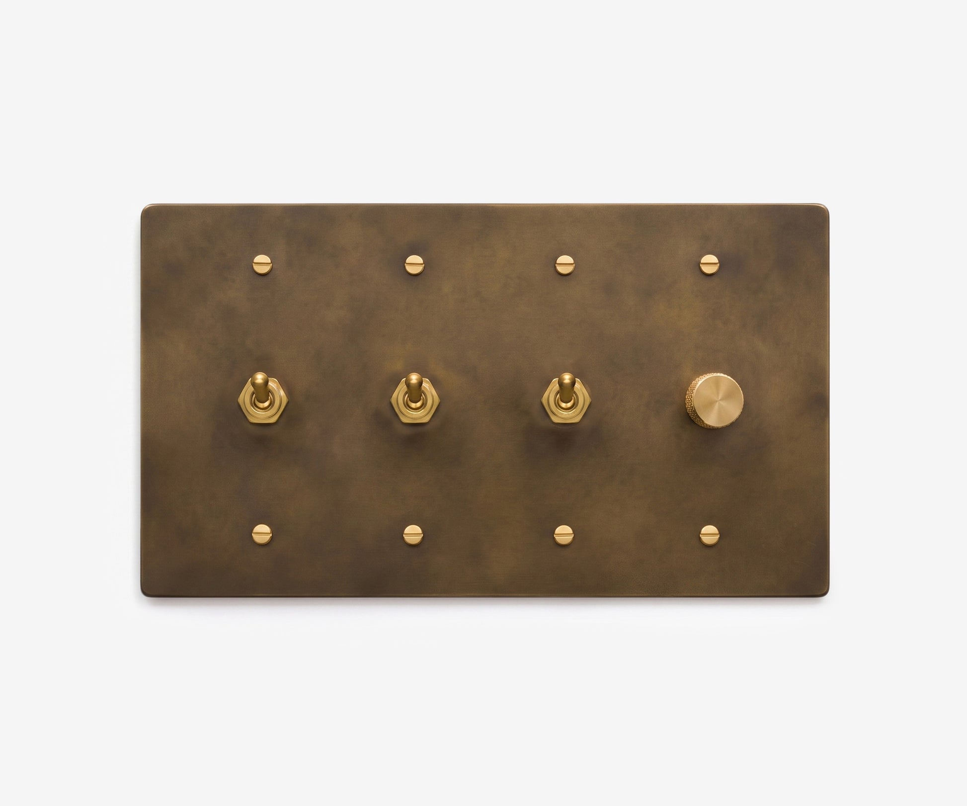 Solid Brass Switch Plate - 4 Gang